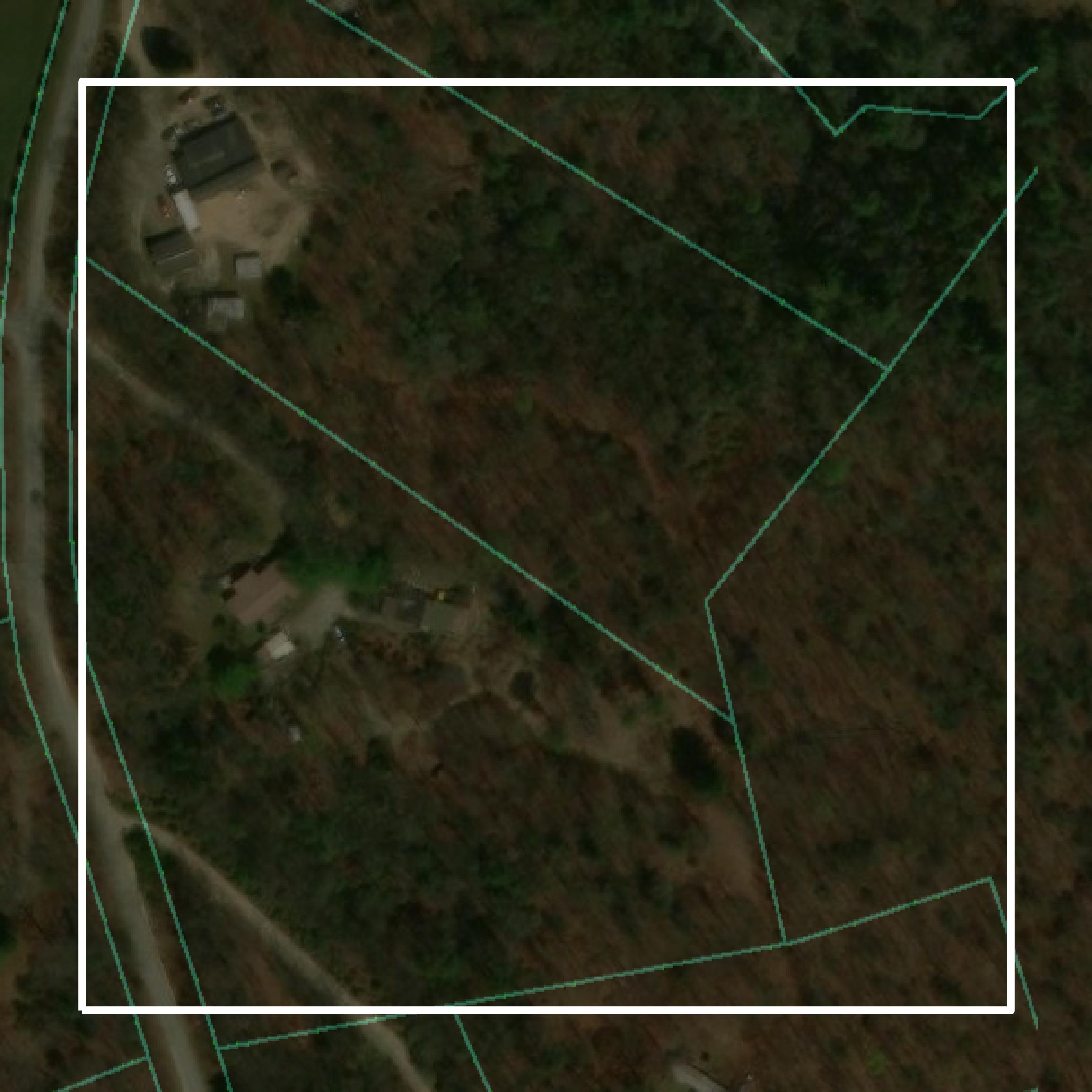 This image shows parcel and building data in Transylvania County created using GIS data in Equator.