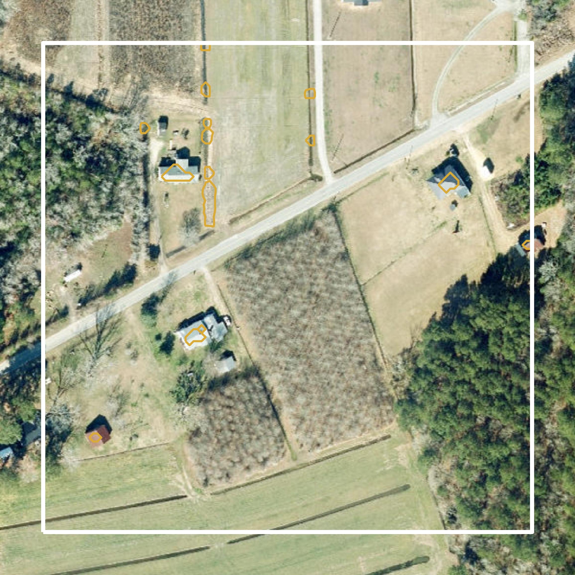 This image shows a contour map in Tyrrell County created using GIS data in Equator.