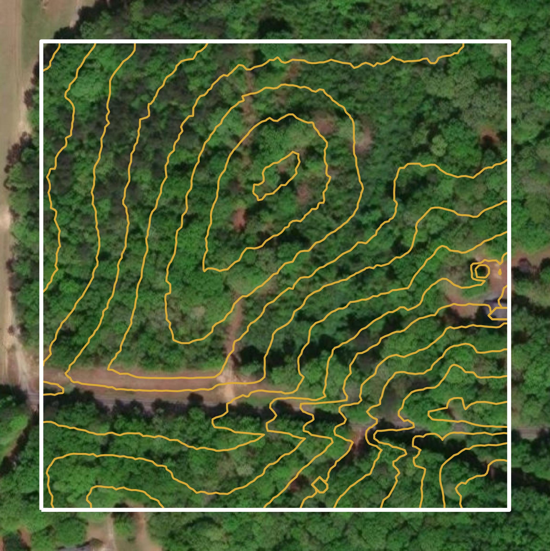 This image shows a contour map in Union County created using GIS data in Equator.