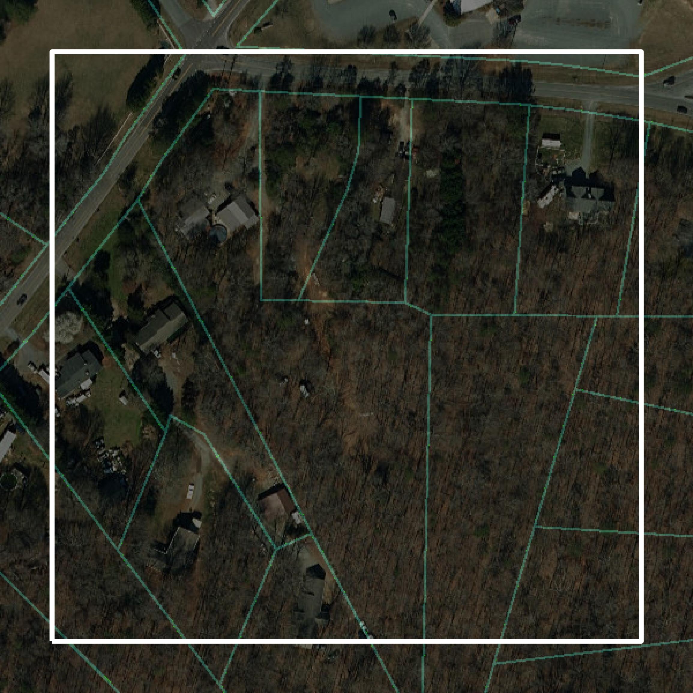 This image shows parcel and building data in Union County created using GIS data in Equator.