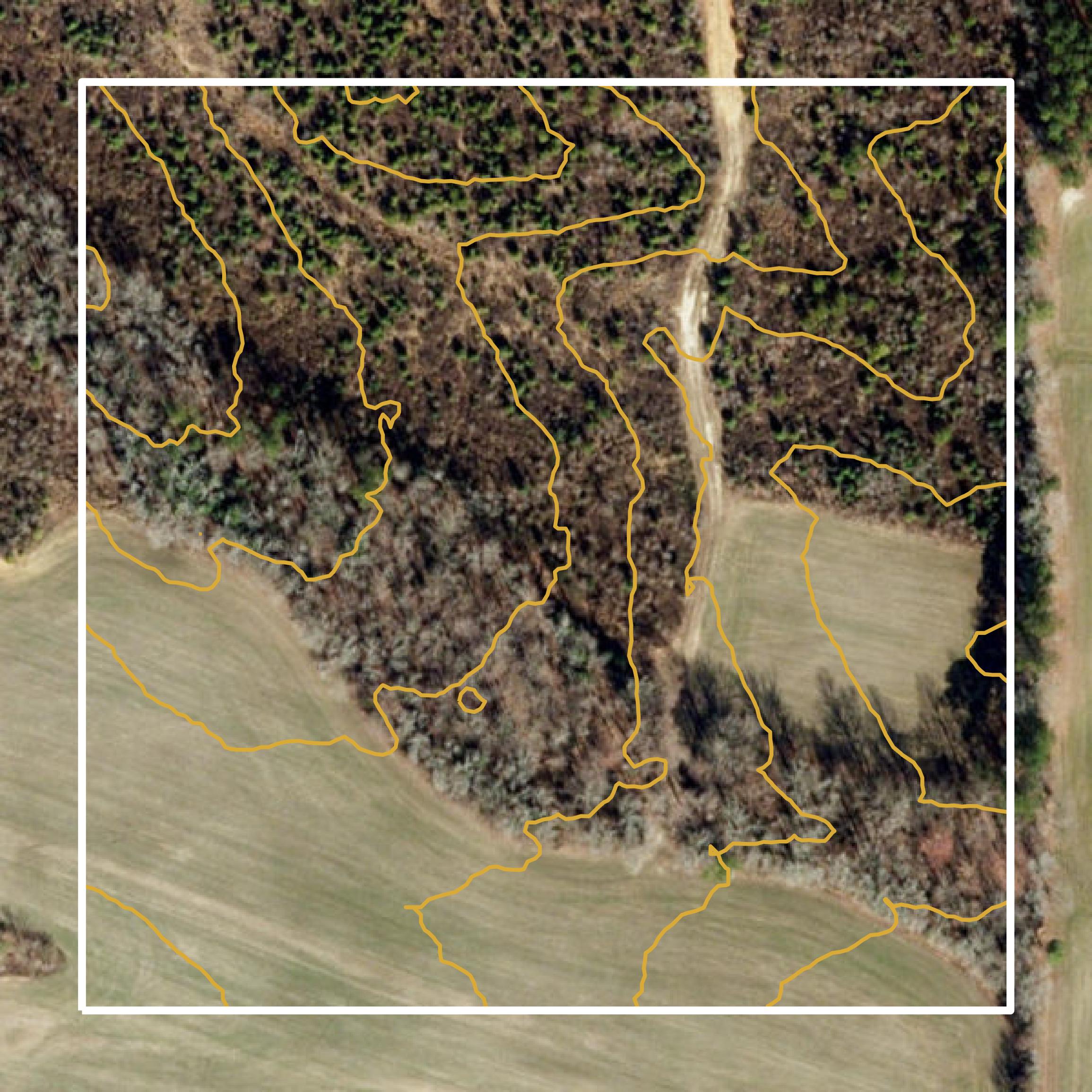 This image shows a contour map in Wake County created using GIS data in Equator.