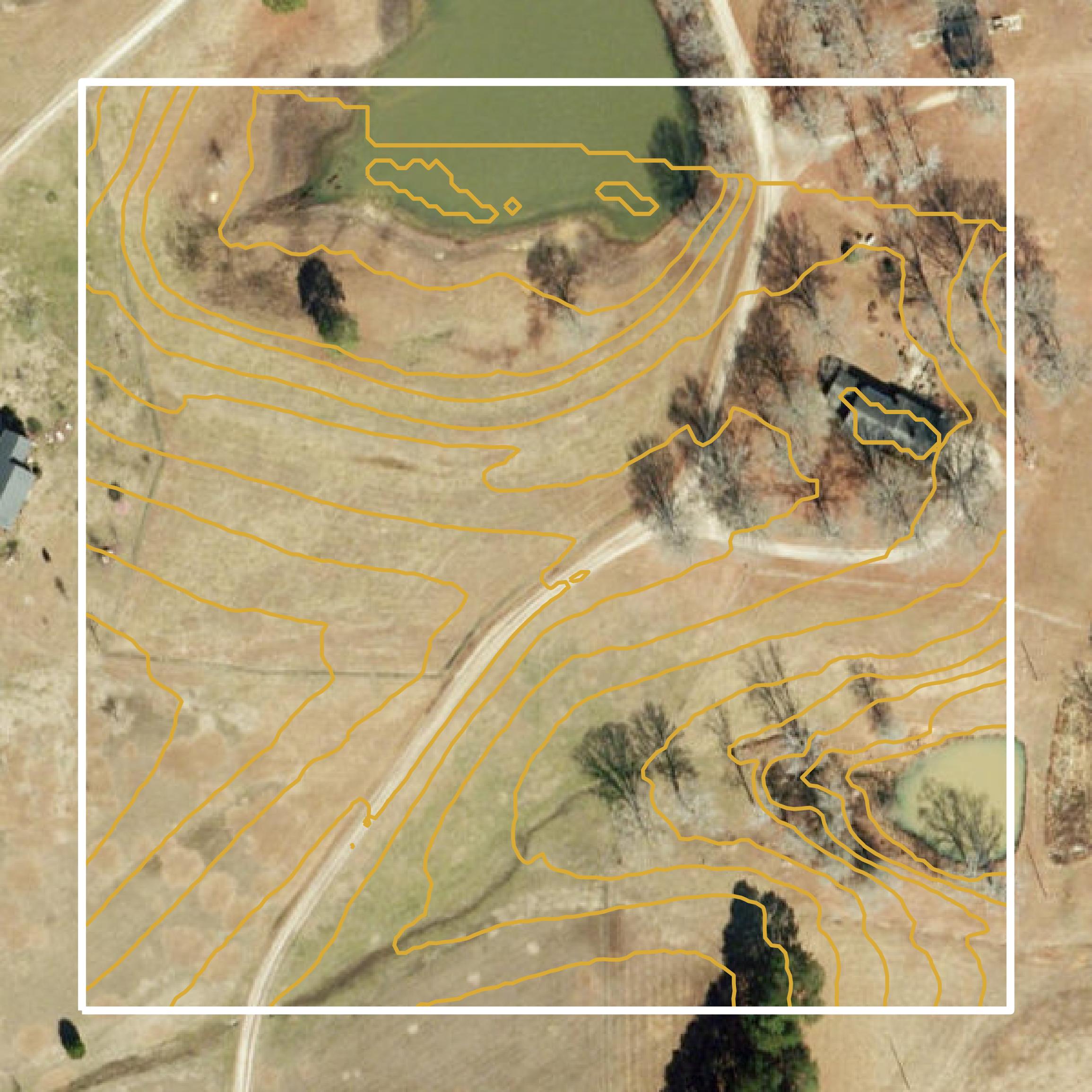 This image shows a contour map in Wake County created using GIS data in Equator.