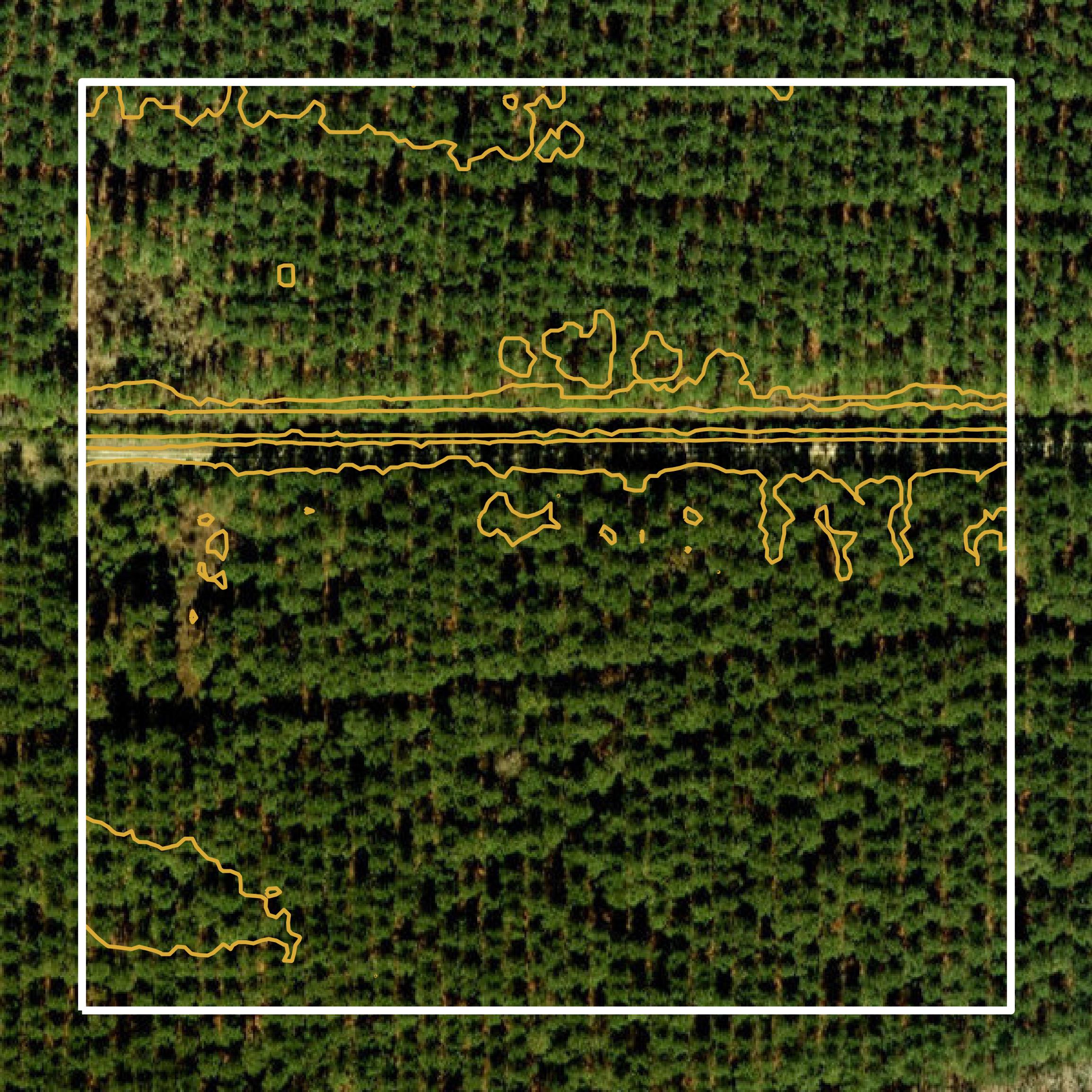 This image shows a contour map in Washington County created using GIS data in Equator.