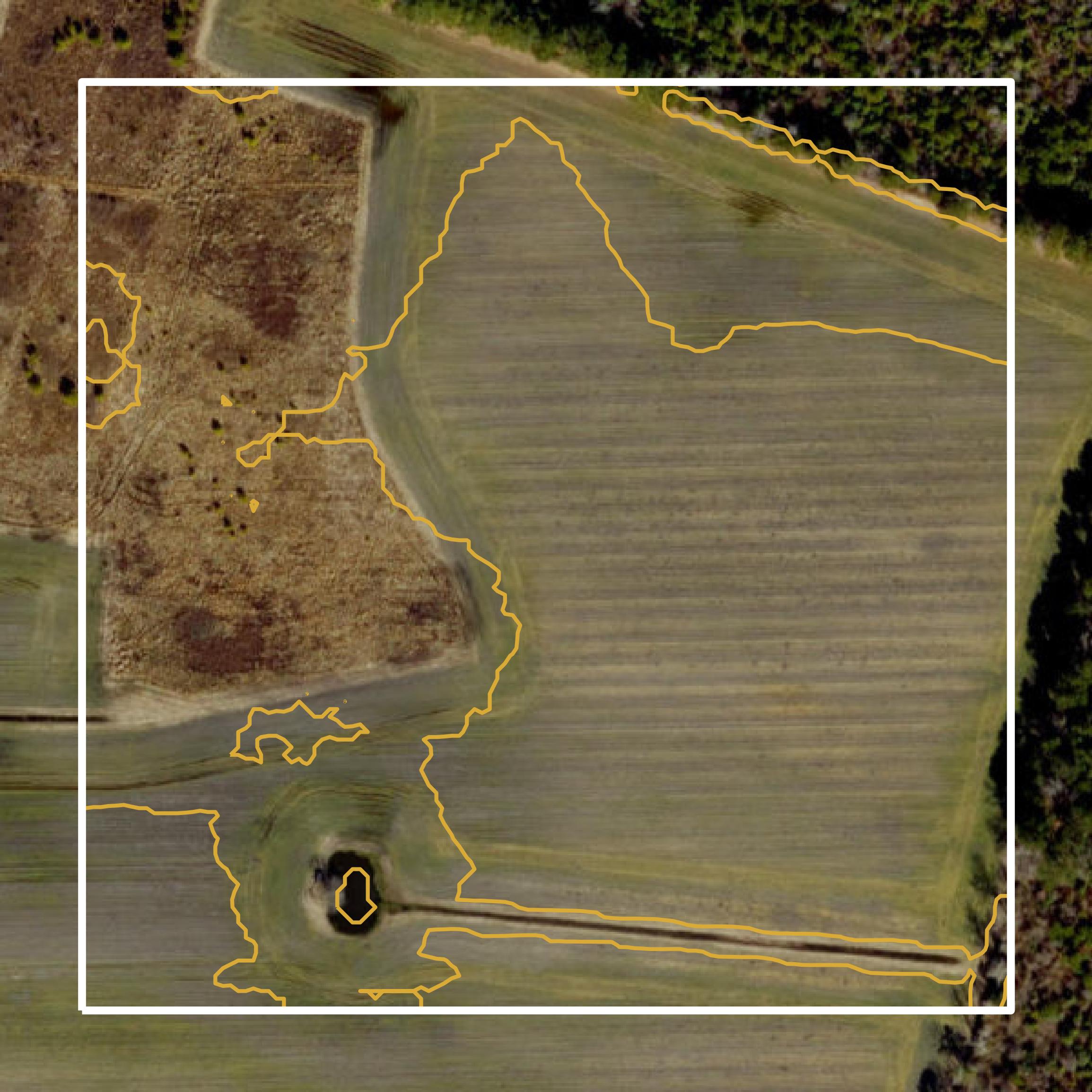 This image shows a contour map in Wayne County created using GIS data in Equator.