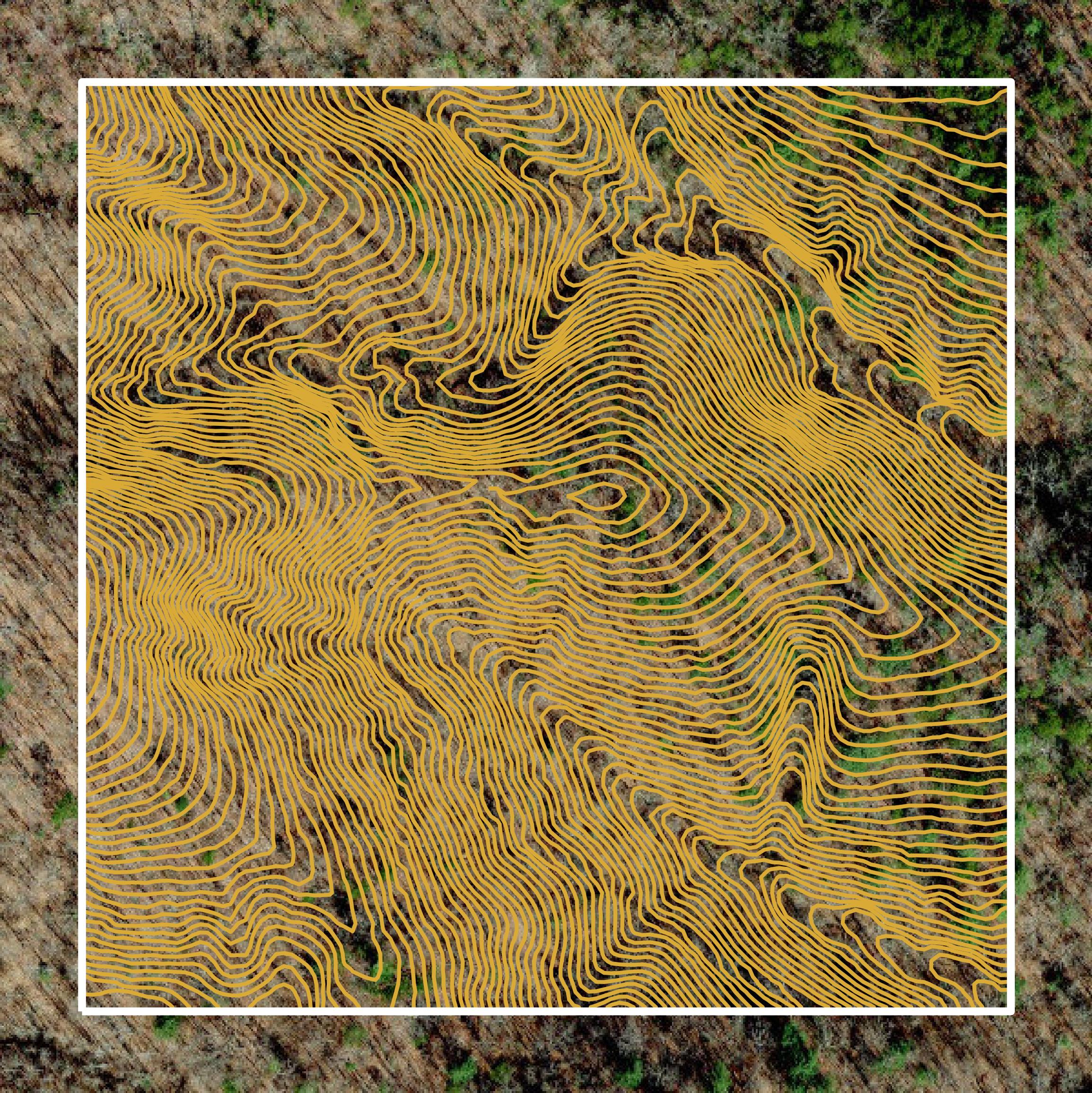 This image shows a contour map in Wilkes County created using GIS data in Equator.