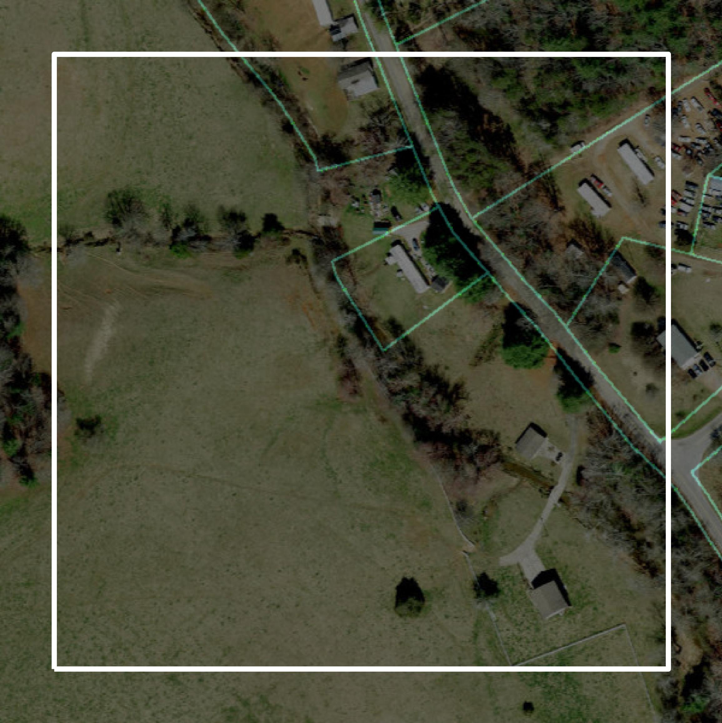 This image shows parcel and building data in Wilkes County created using GIS data in Equator.