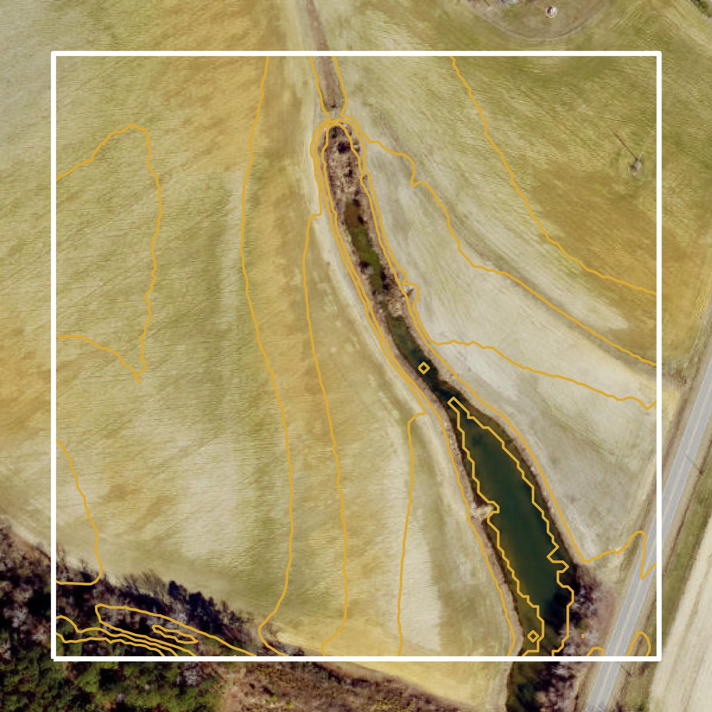 This image shows a contour map in Wilson County created using GIS data in Equator.