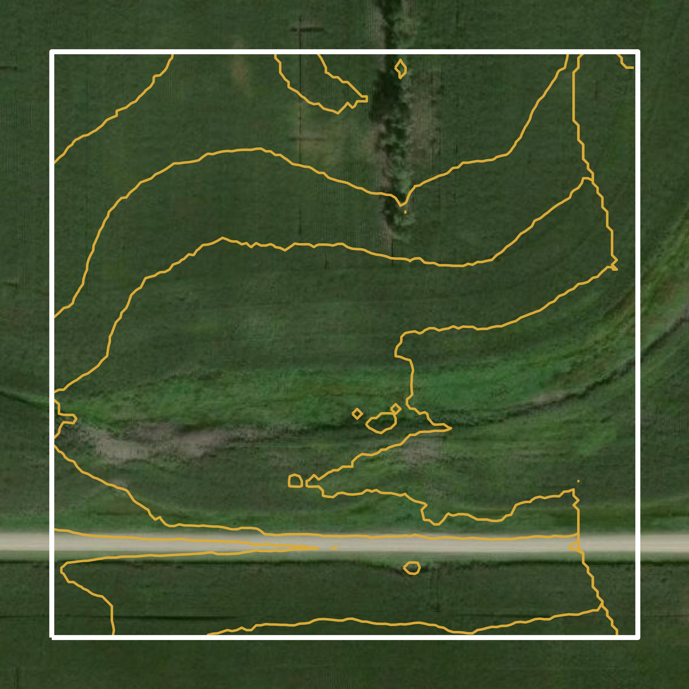 This image shows a contour map in Barnes County created using GIS data in Equator.