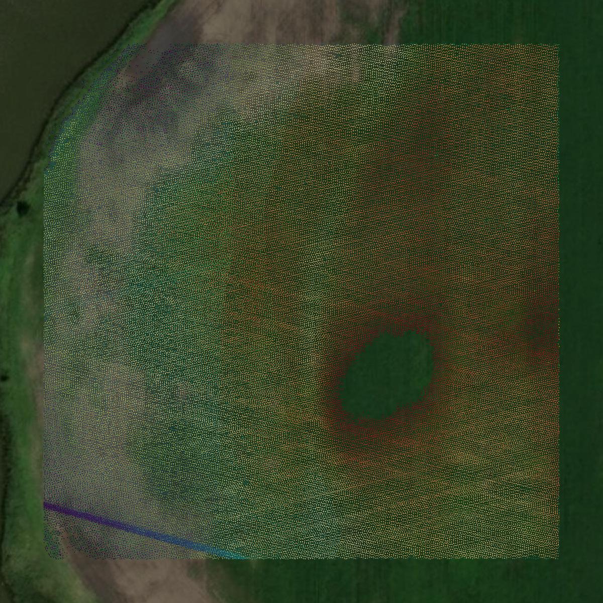 This image shows a LiDAR point cloud in Barnes County created using GIS data in Equator.