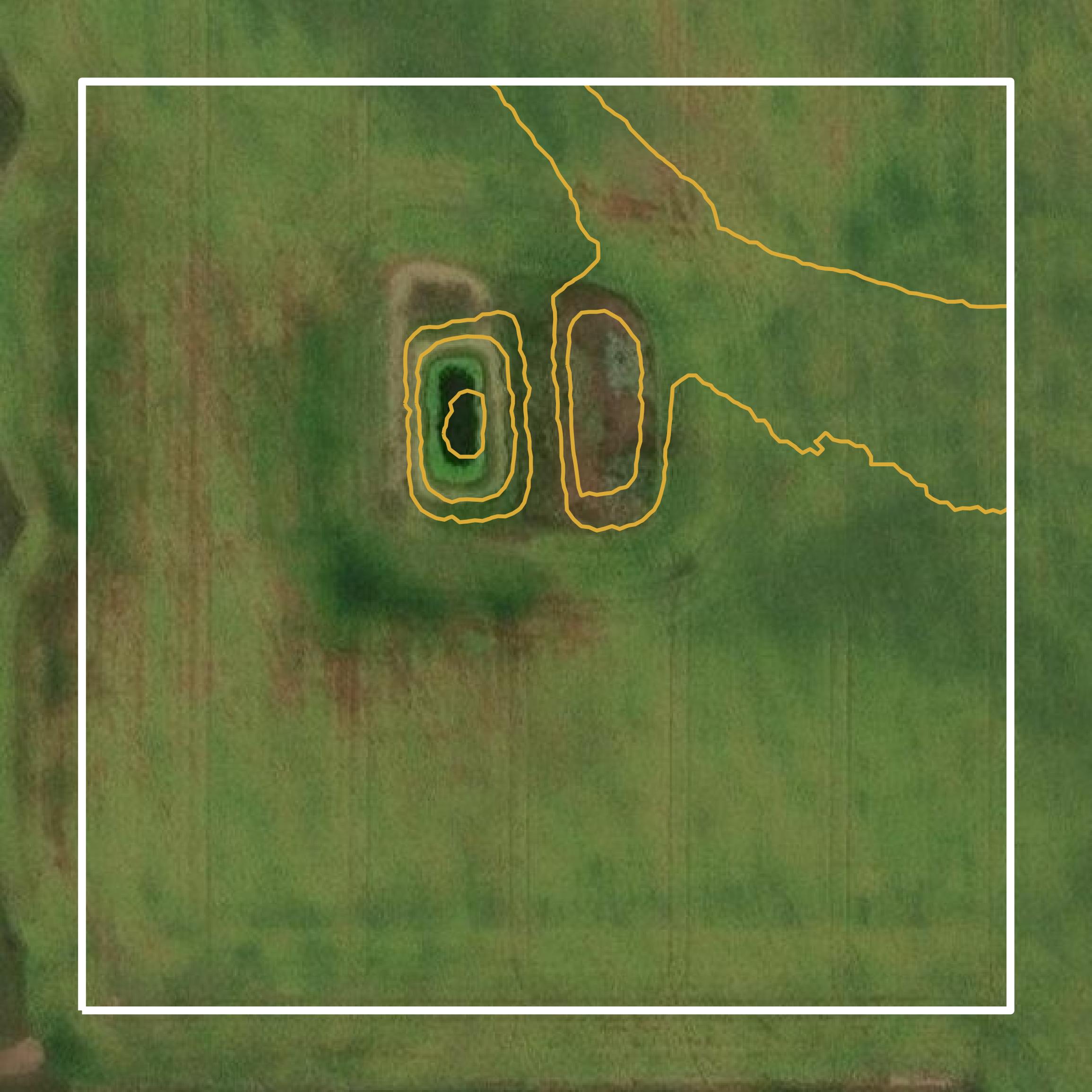 This image shows a contour map in Bowman County created using GIS data in Equator.