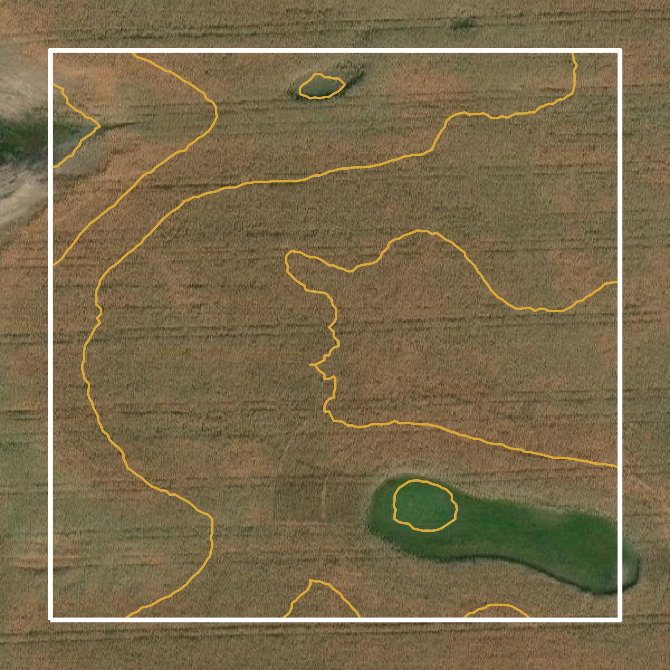 This image shows a contour map in Burleigh County created using GIS data in Equator.