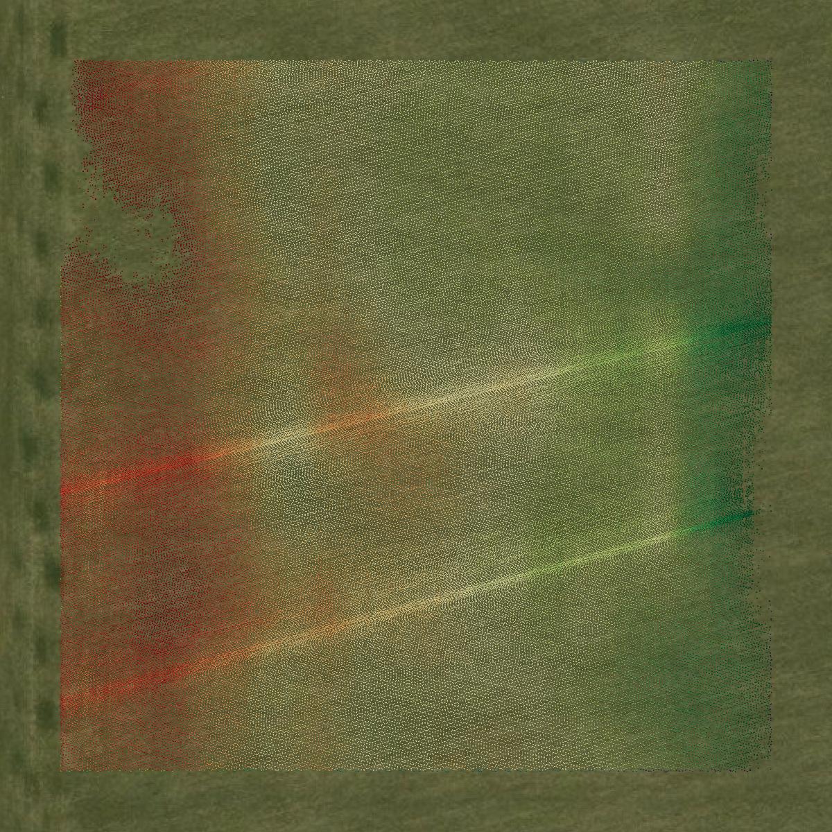 This image shows a LiDAR point cloud in Cass County created using GIS data in Equator.