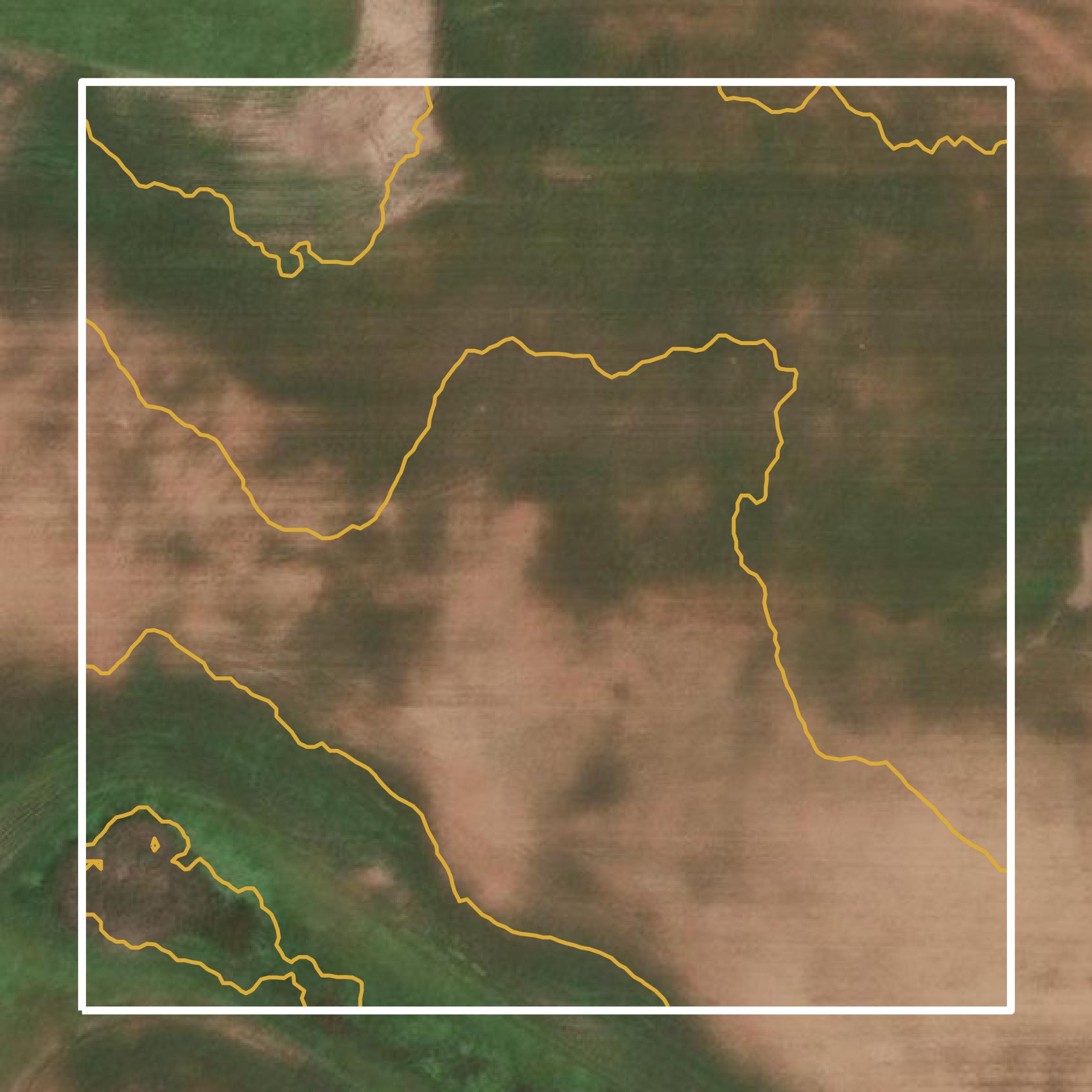 This image shows a contour map in Divide County created using GIS data in Equator.