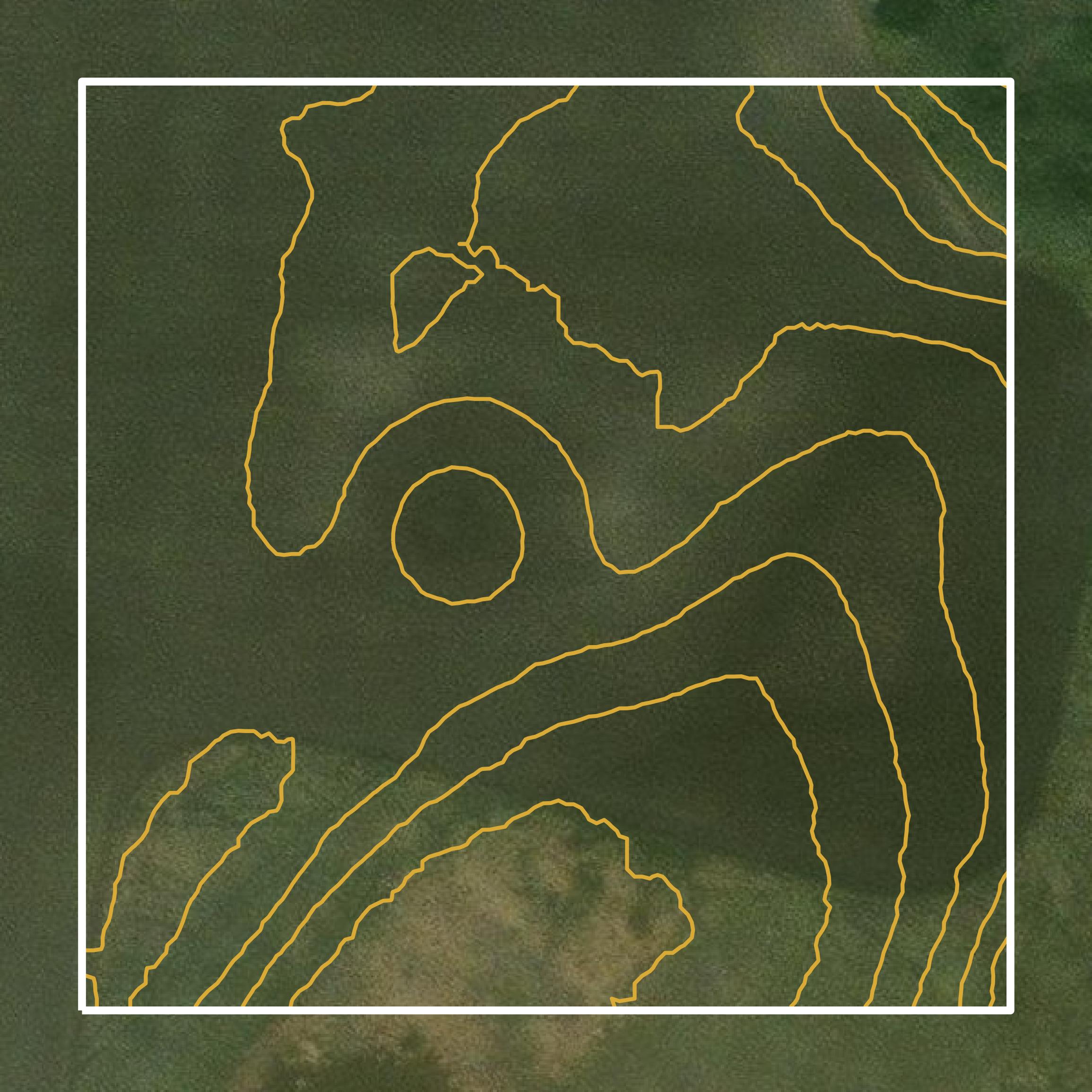 This image shows a contour map in Eddy County created using GIS data in Equator.