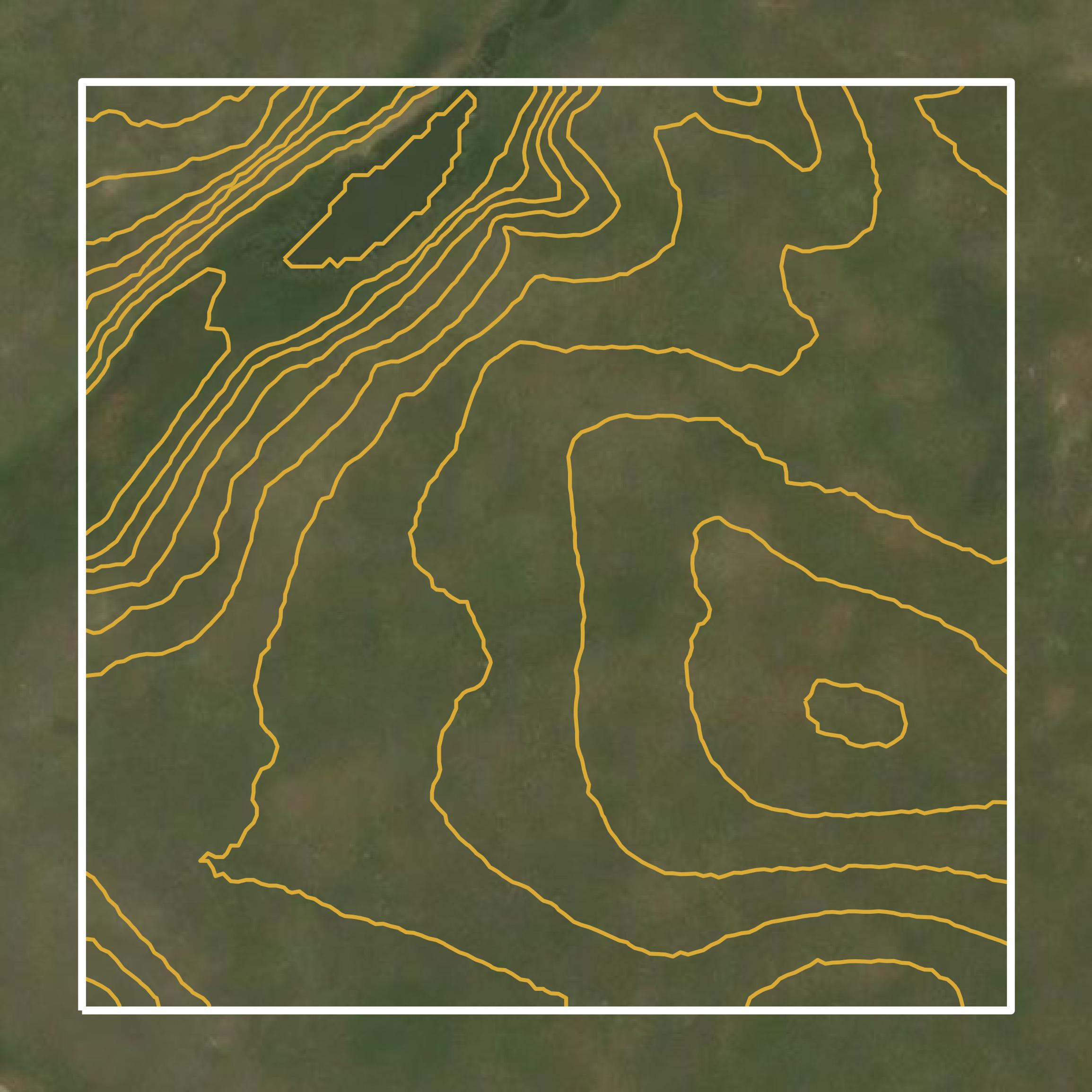 This image shows a contour map in Grant County created using GIS data in Equator.