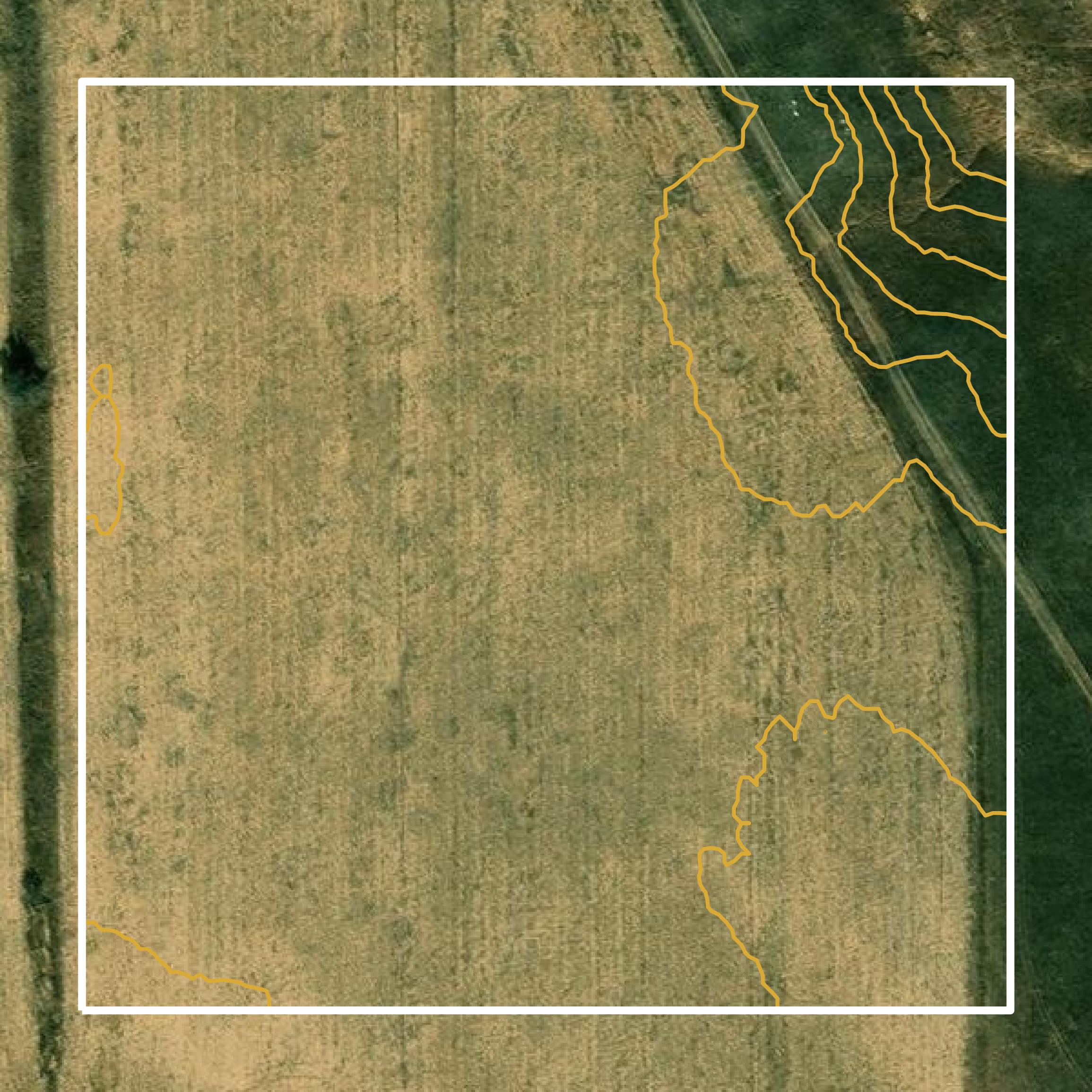 This image shows a contour map in Hettinger County created using GIS data in Equator.