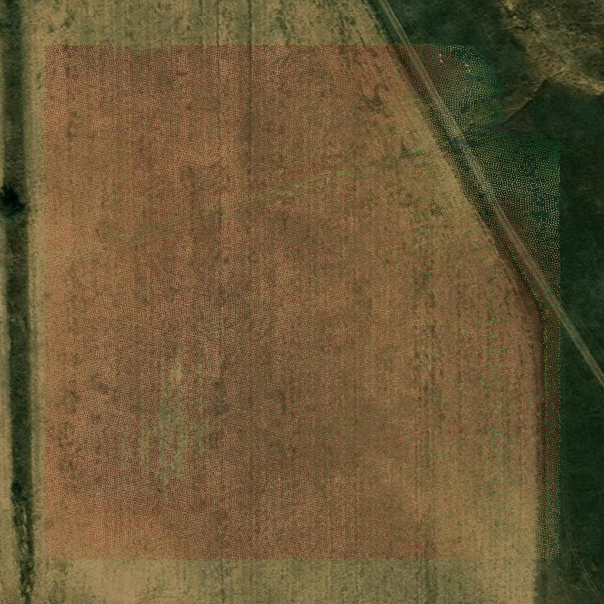 This image shows a LiDAR point cloud in Hettinger County created using GIS data in Equator.
