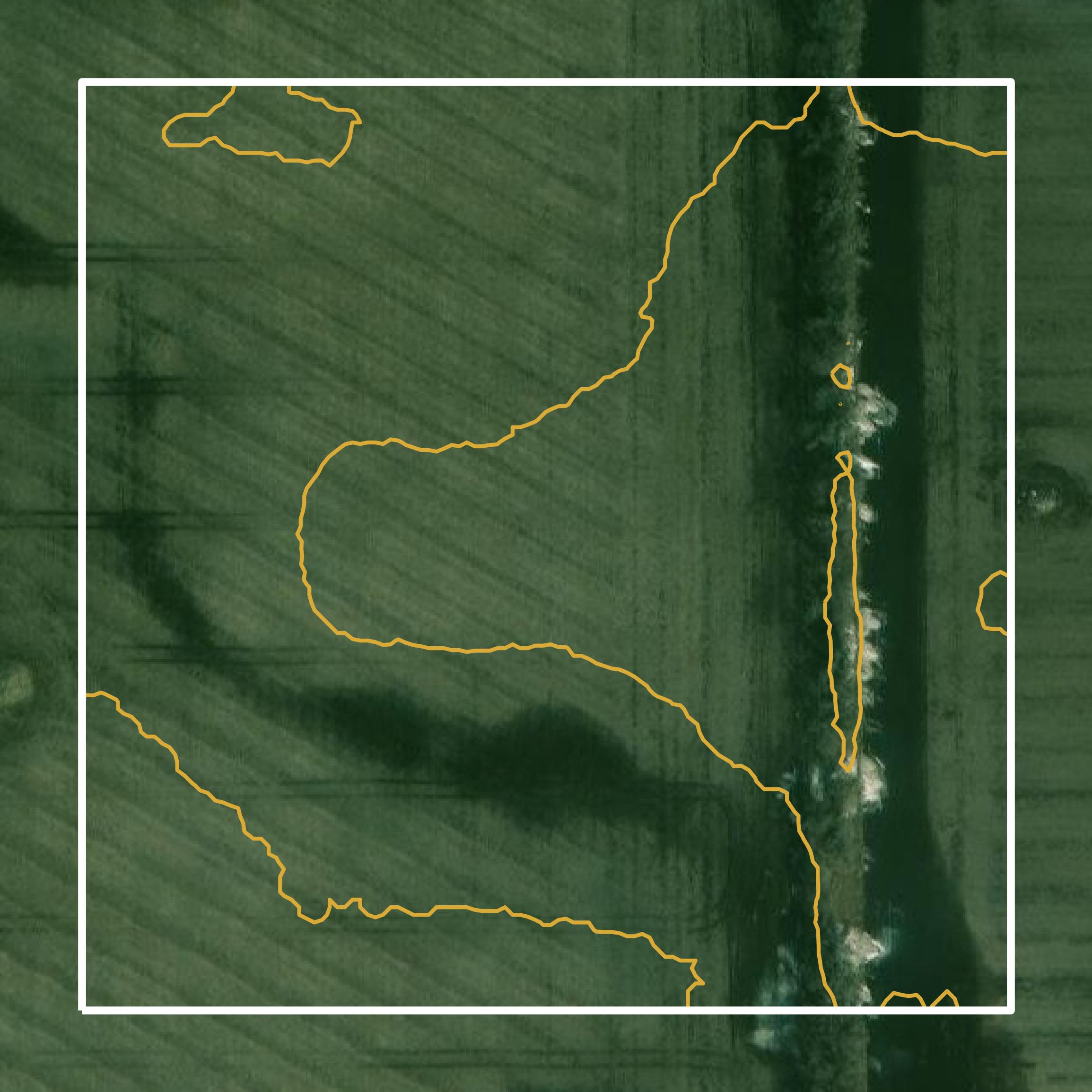 This image shows a contour map in LaMoure County created using GIS data in Equator.