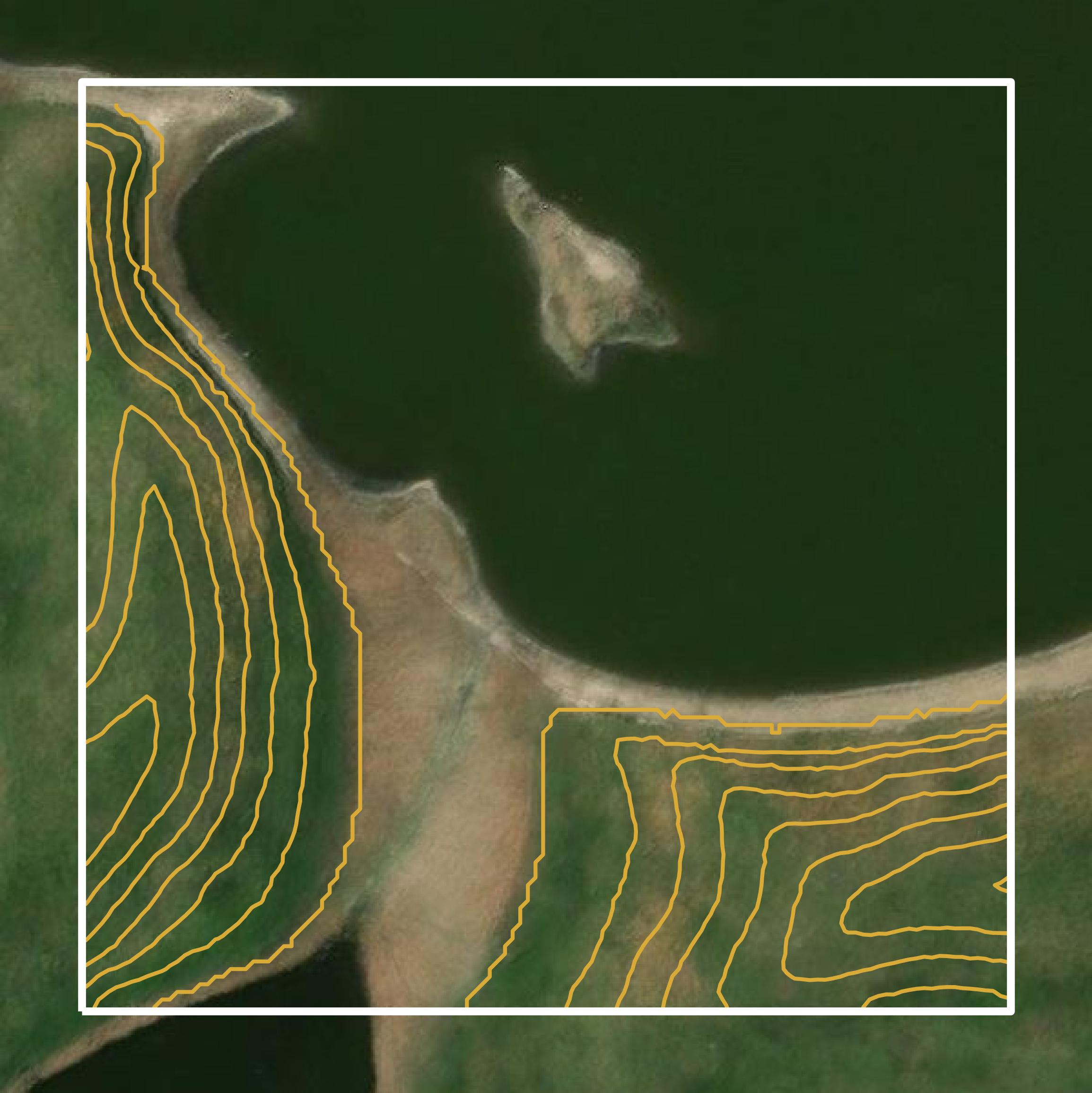 This image shows a contour map in Logan County created using GIS data in Equator.