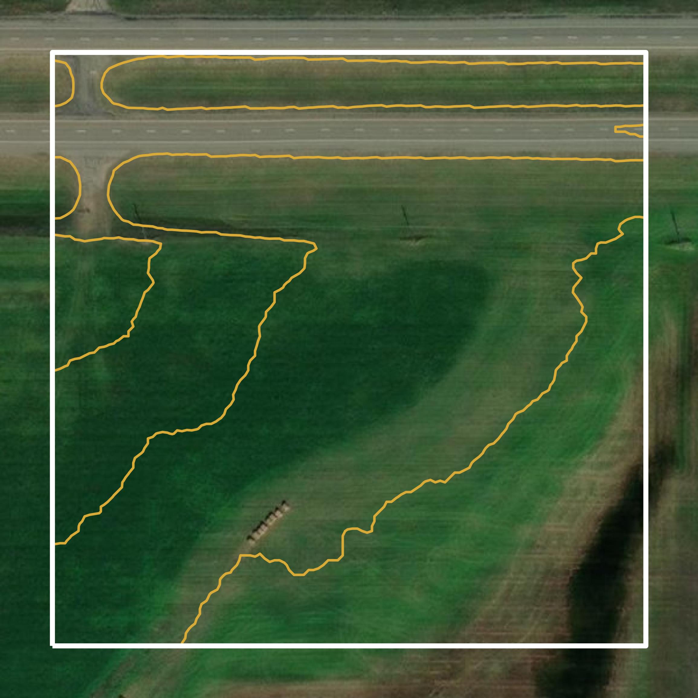 This image shows a contour map in McHenry County created using GIS data in Equator.