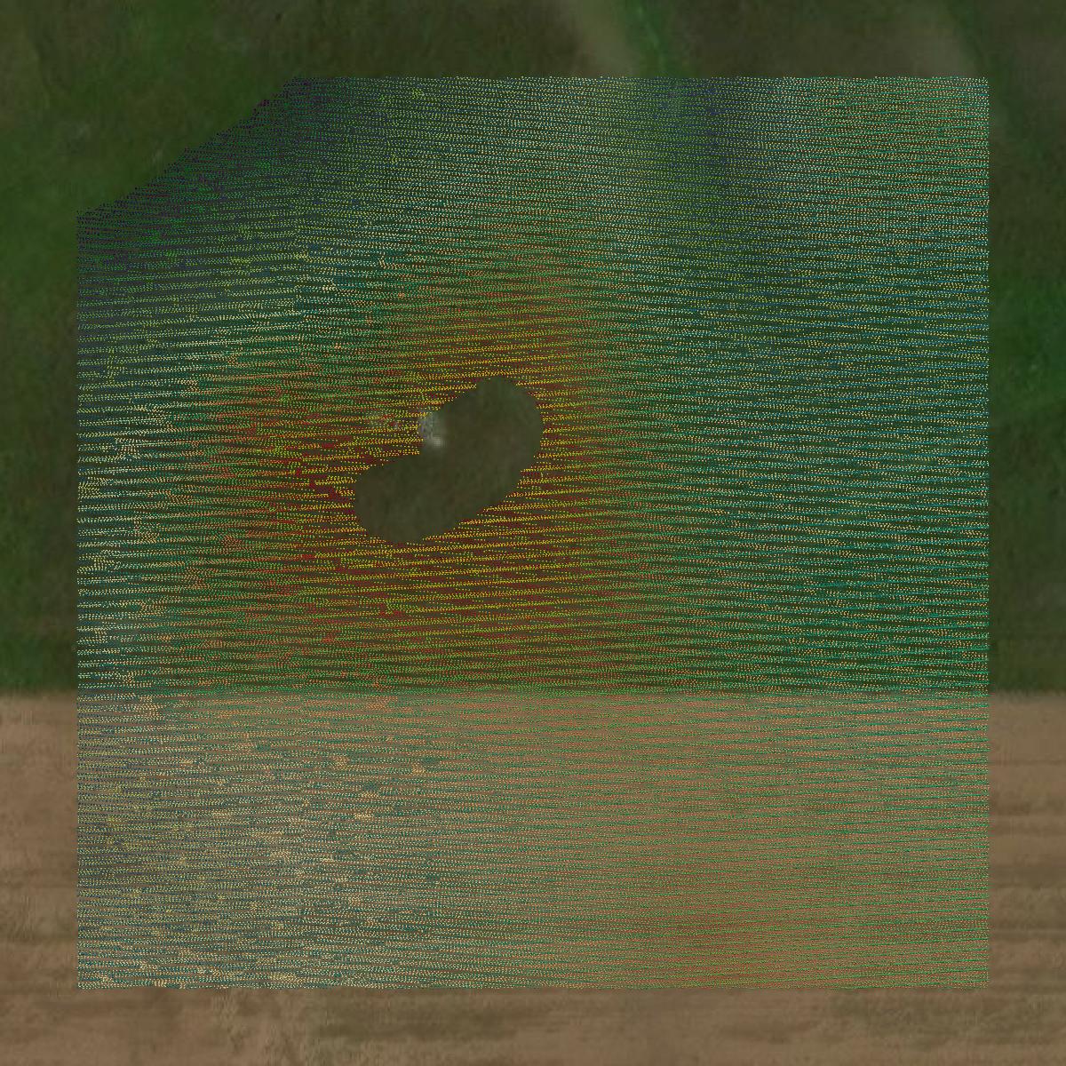 This image shows a LiDAR point cloud in McIntosh County created using GIS data in Equator.