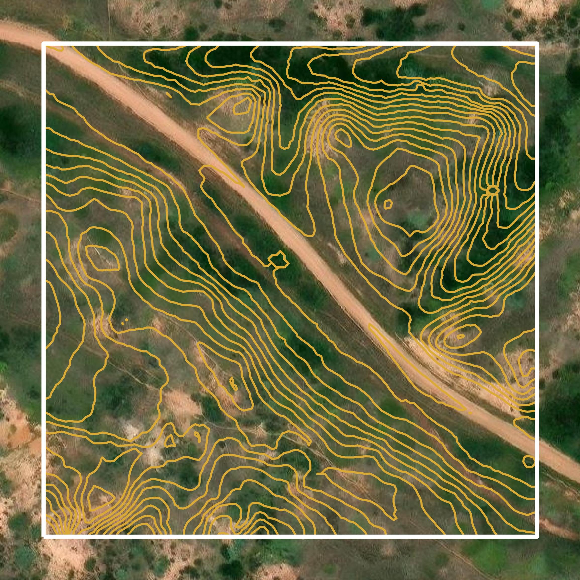 This image shows a contour map in McKenzie County created using GIS data in Equator.