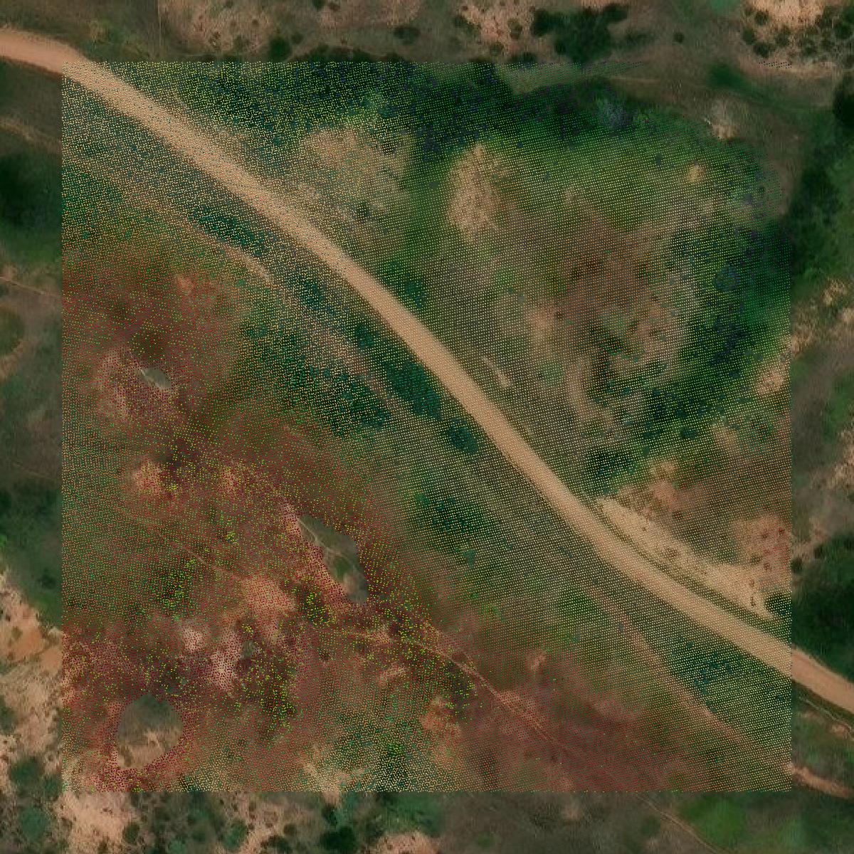 This image shows a LiDAR point cloud in McKenzie County created using GIS data in Equator.