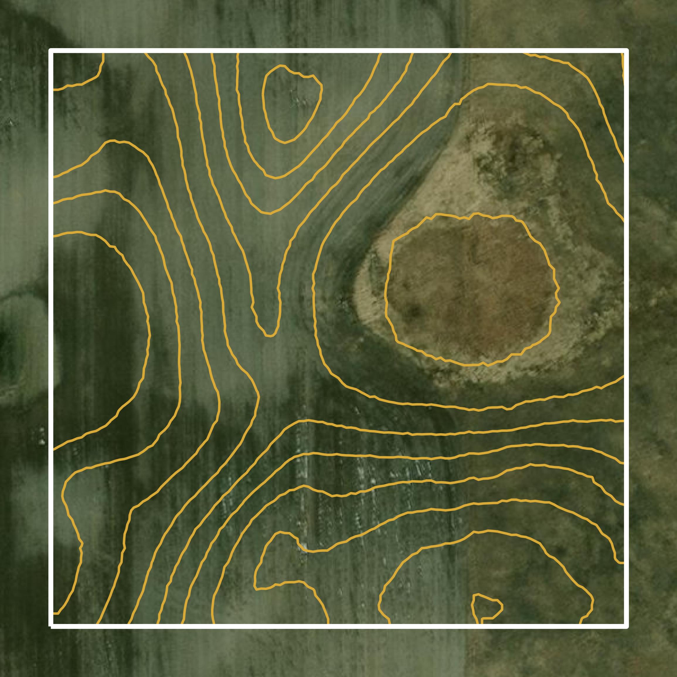 This image shows a contour map in McLean County created using GIS data in Equator.
