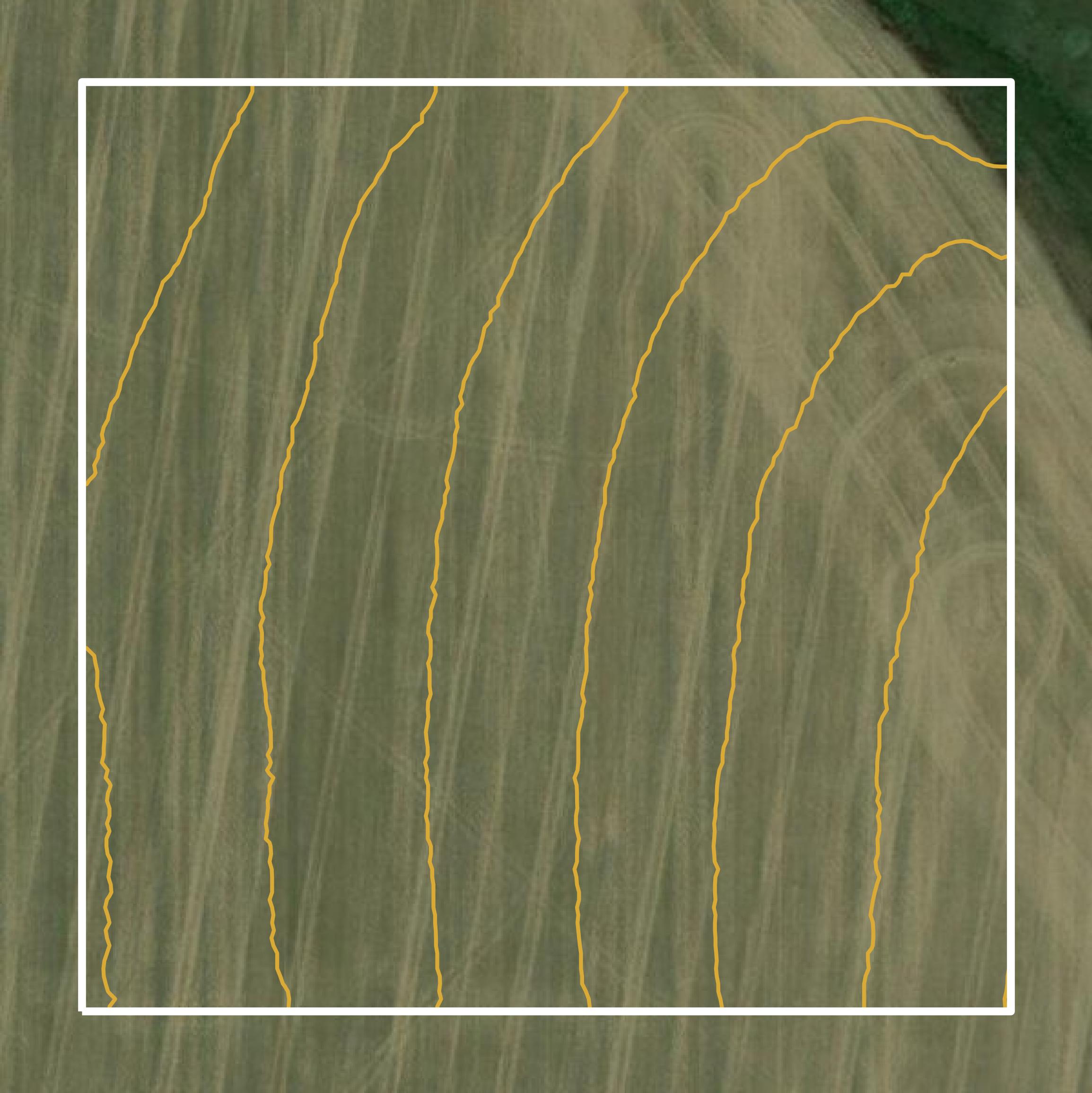 This image shows a contour map in Mercer County created using GIS data in Equator.