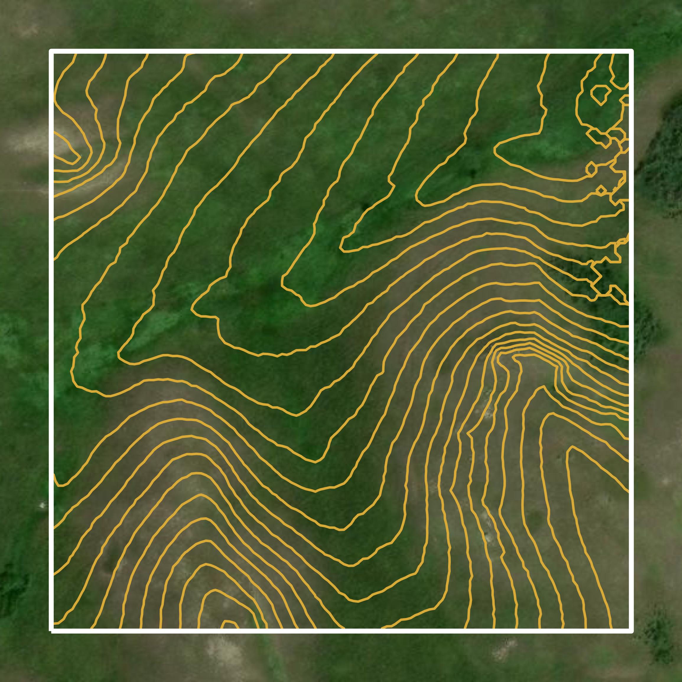 This image shows a contour map in Morton County created using GIS data in Equator.