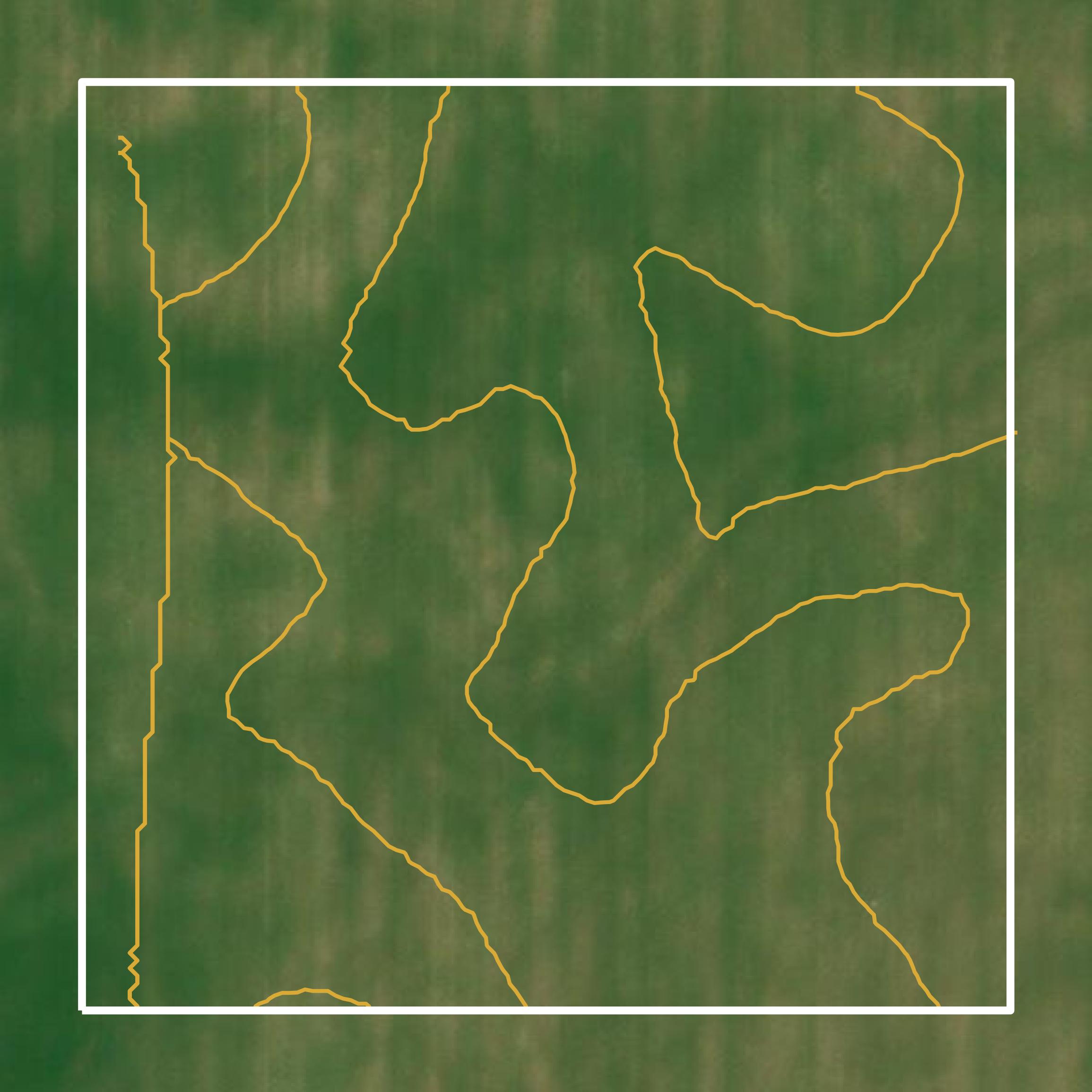 This image shows a contour map in Mountrail County created using GIS data in Equator.