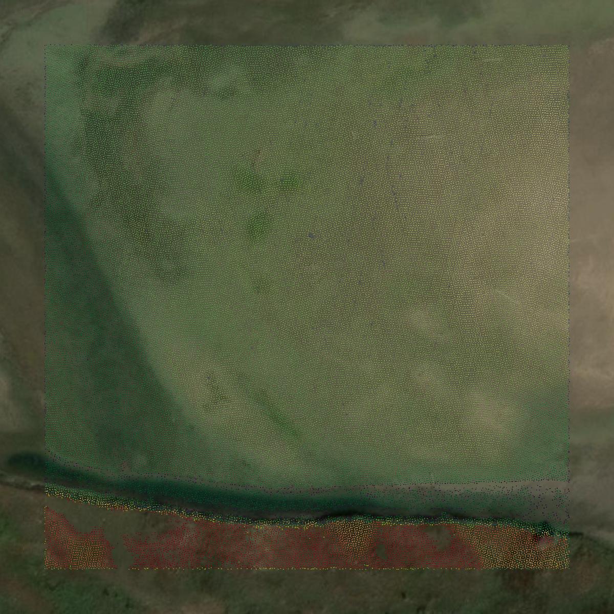 This image shows a LiDAR point cloud in Oliver County created using GIS data in Equator.