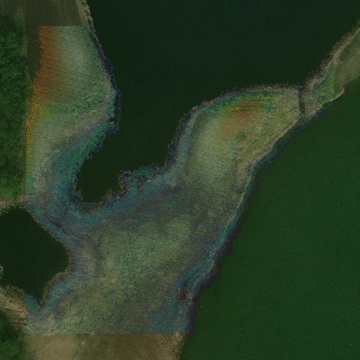 This image shows a LiDAR point cloud in Ramsey County created using GIS data in Equator.