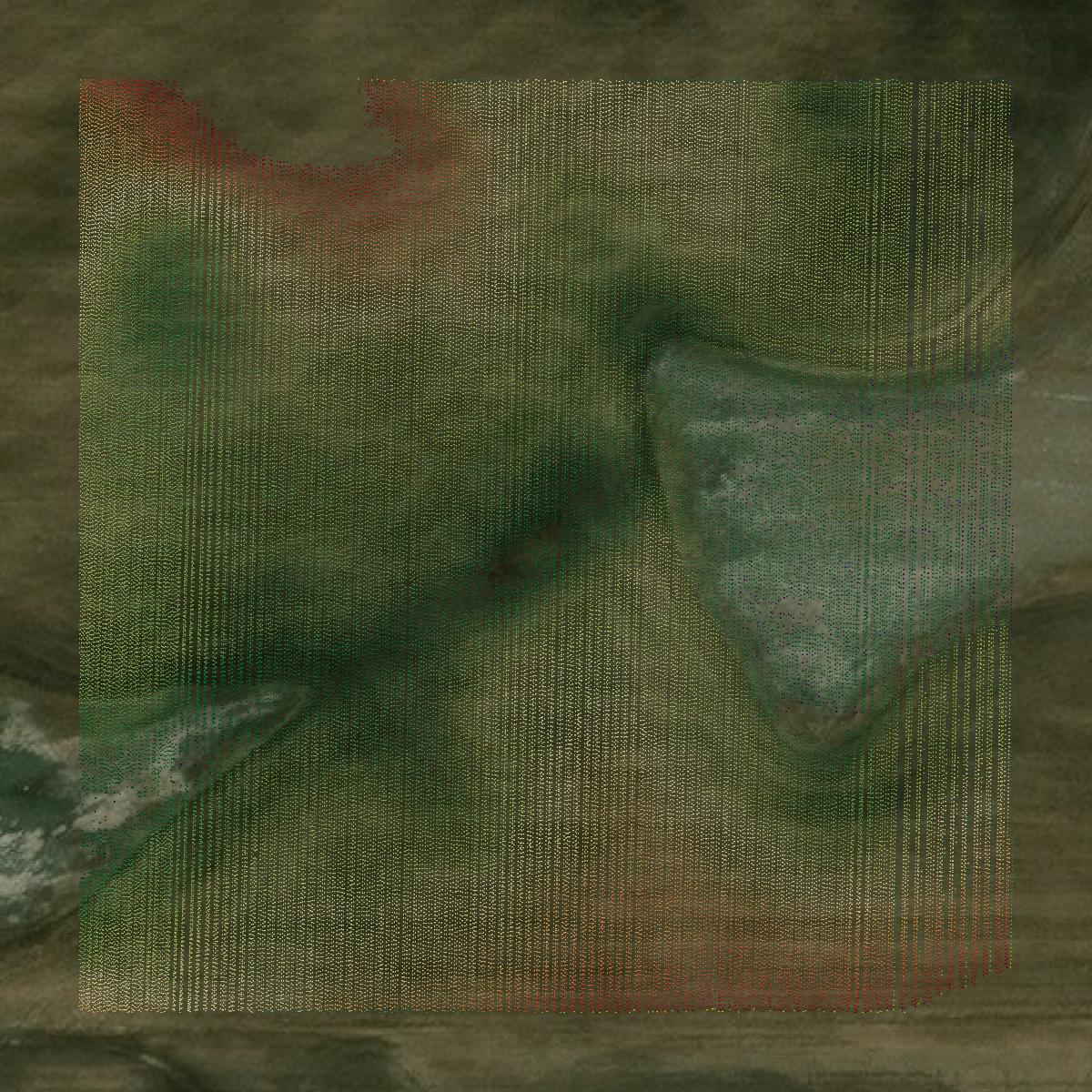 This image shows a LiDAR point cloud in Rolette County created using GIS data in Equator.