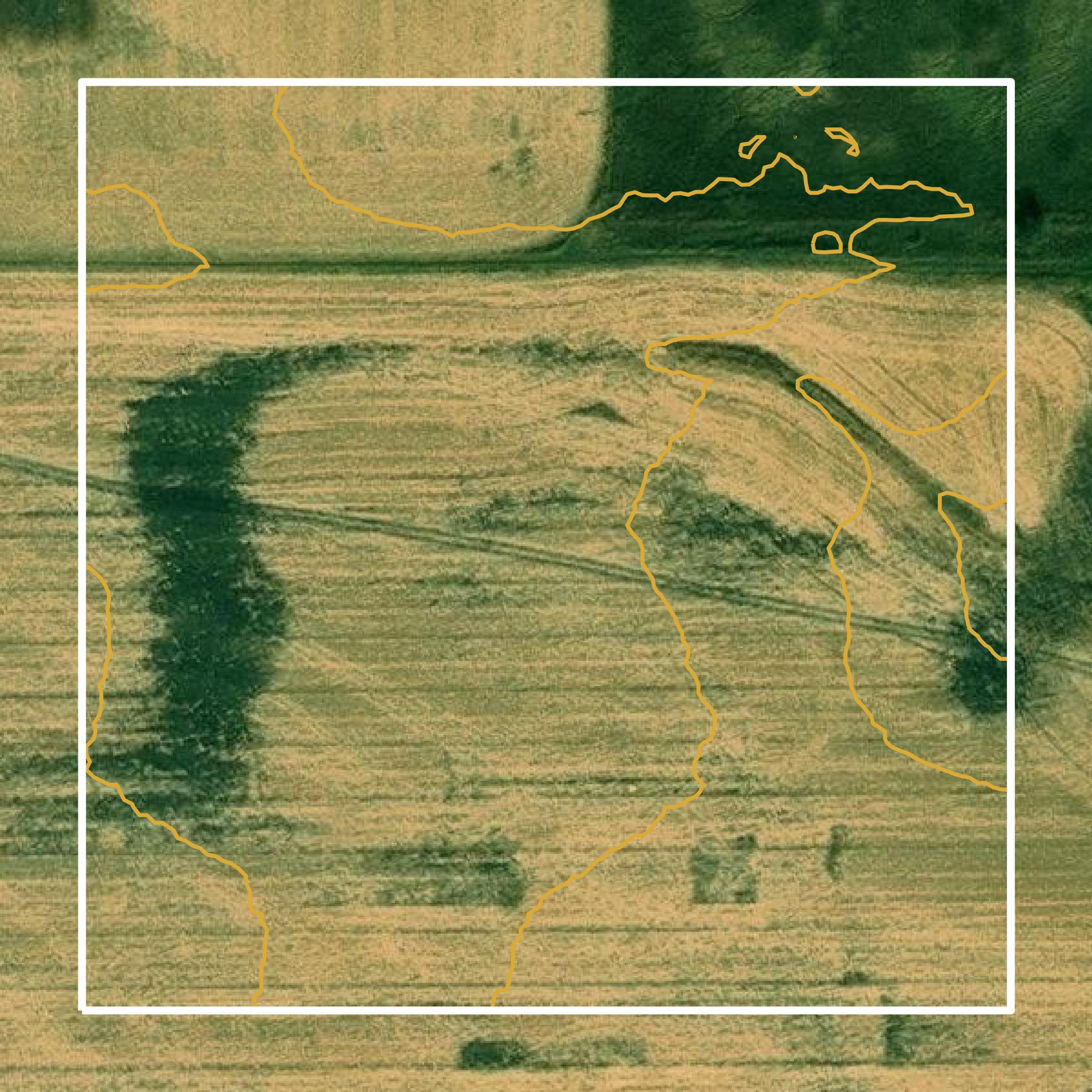 This image shows a contour map in Sargent County created using GIS data in Equator.