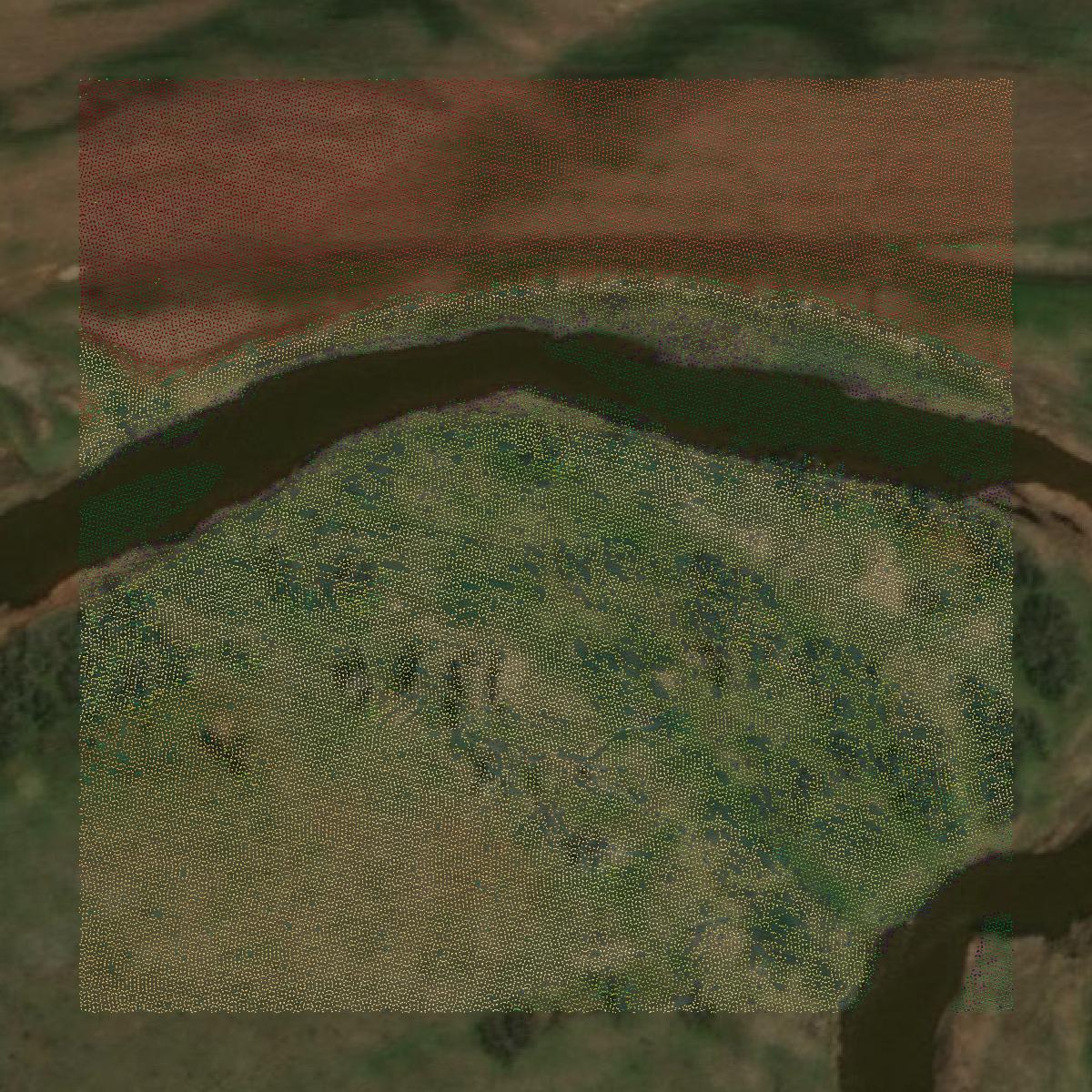 This image shows a LiDAR point cloud in Sioux County created using GIS data in Equator.