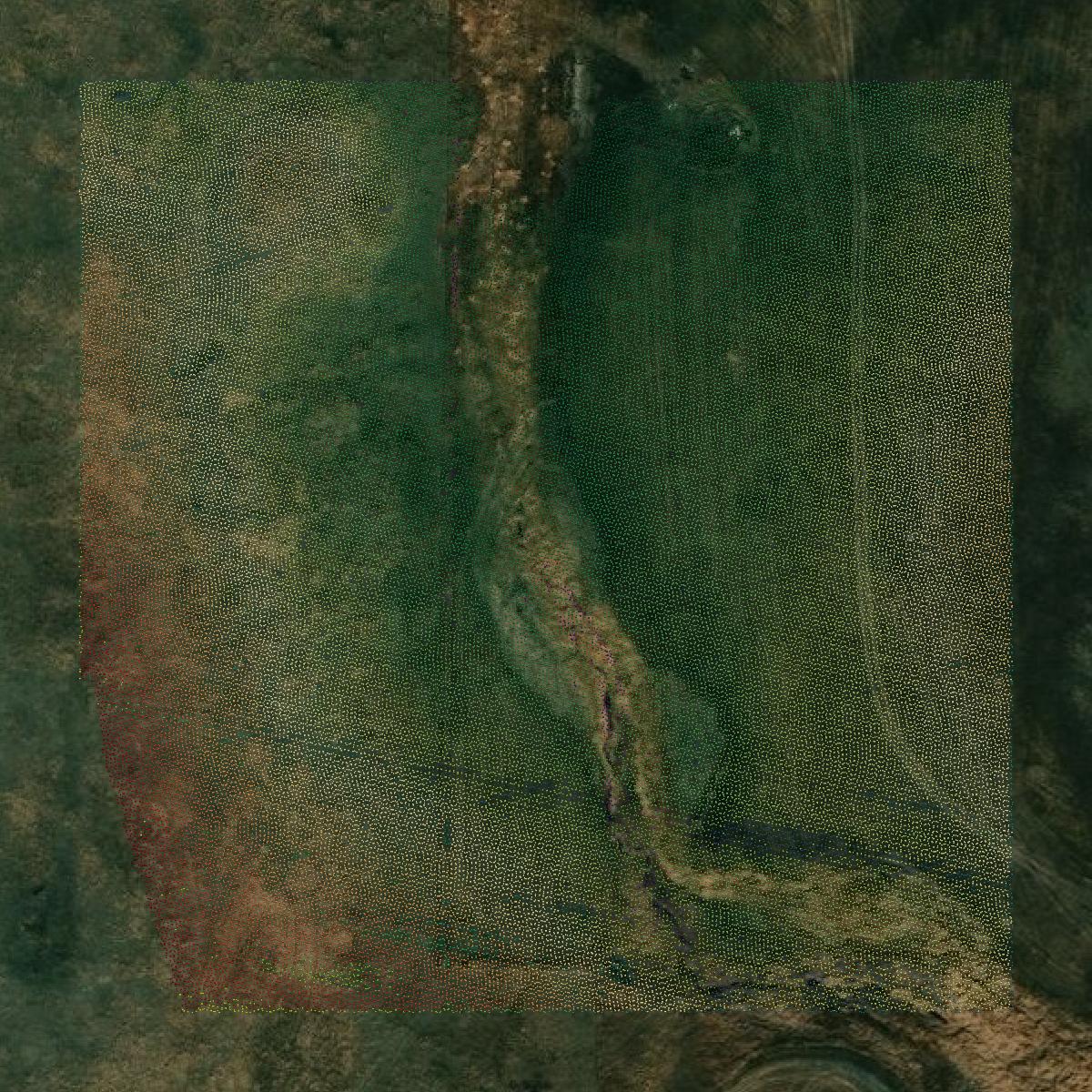 This image shows a LiDAR point cloud in Stark County created using GIS data in Equator.