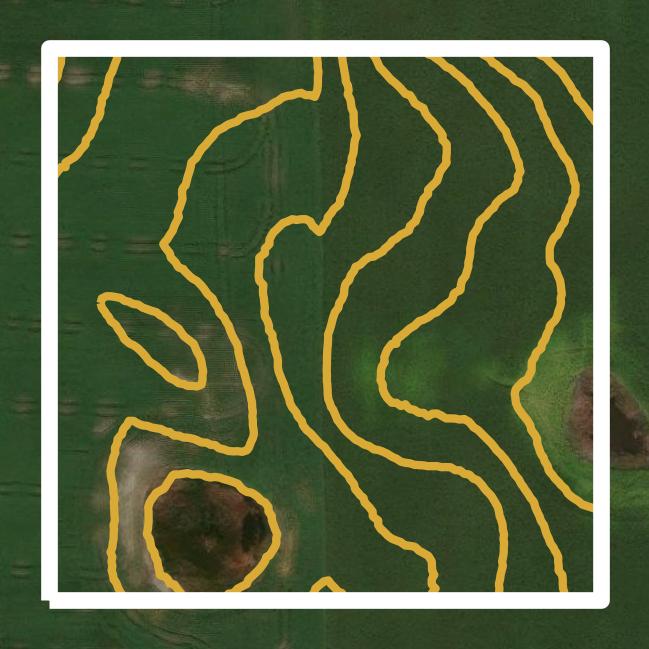 This image shows a contour map in Stutsman County created using GIS data in Equator.