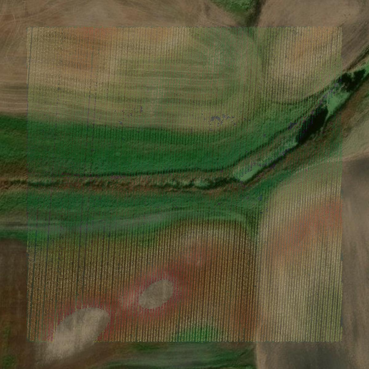 This image shows a LiDAR point cloud in Towner County created using GIS data in Equator.