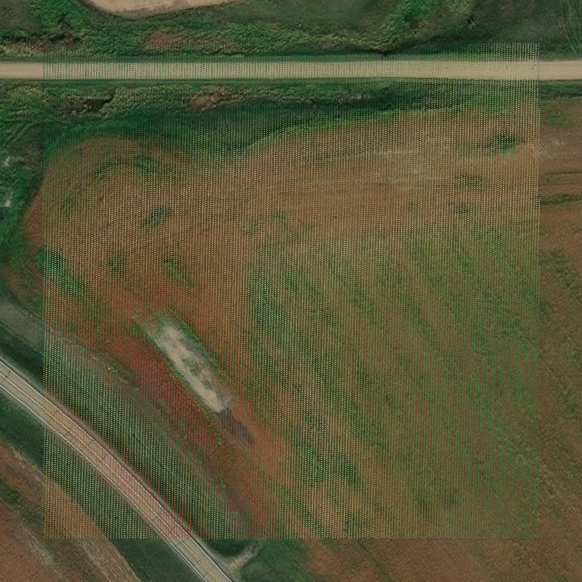 This image shows a LiDAR point cloud in Towner County created using GIS data in Equator.