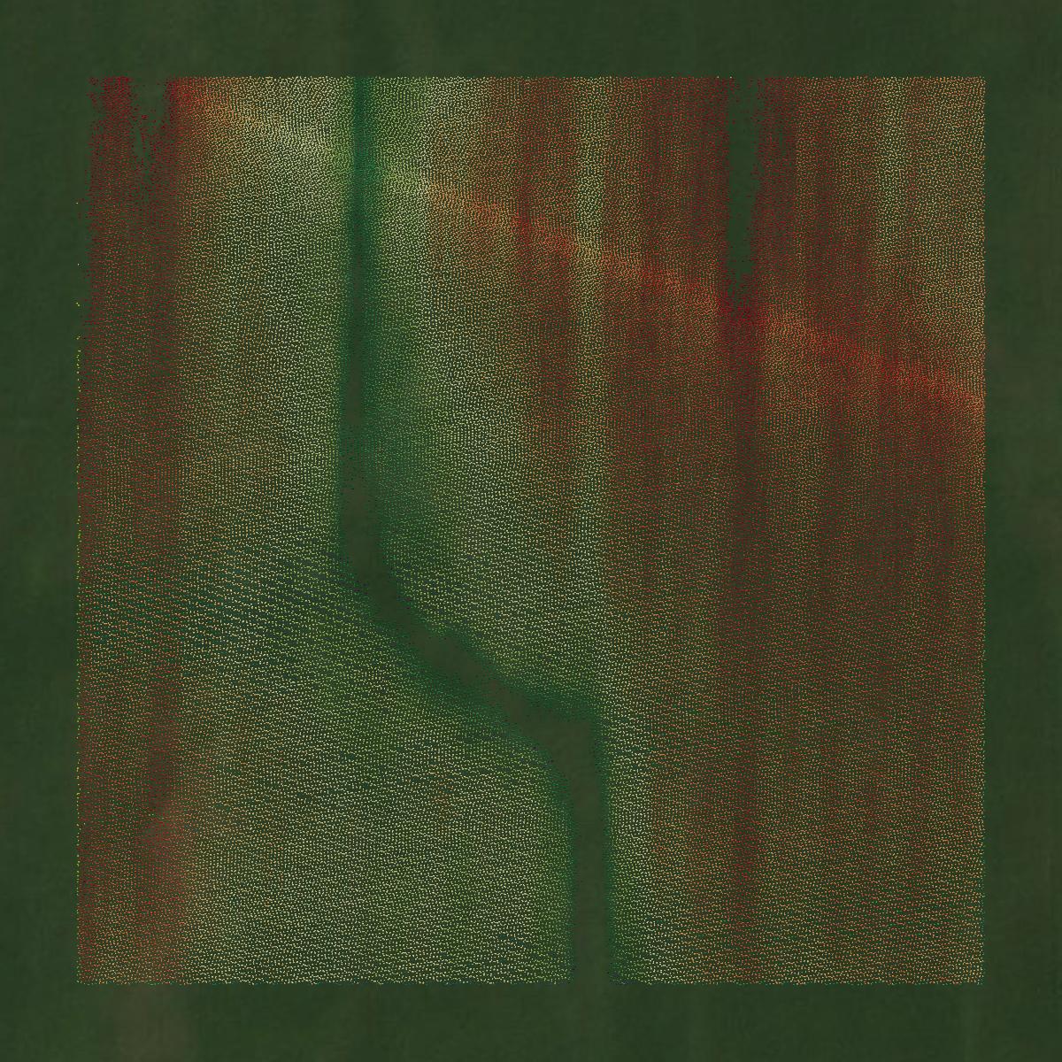 This image shows a LiDAR point cloud in Traill County created using GIS data in Equator.