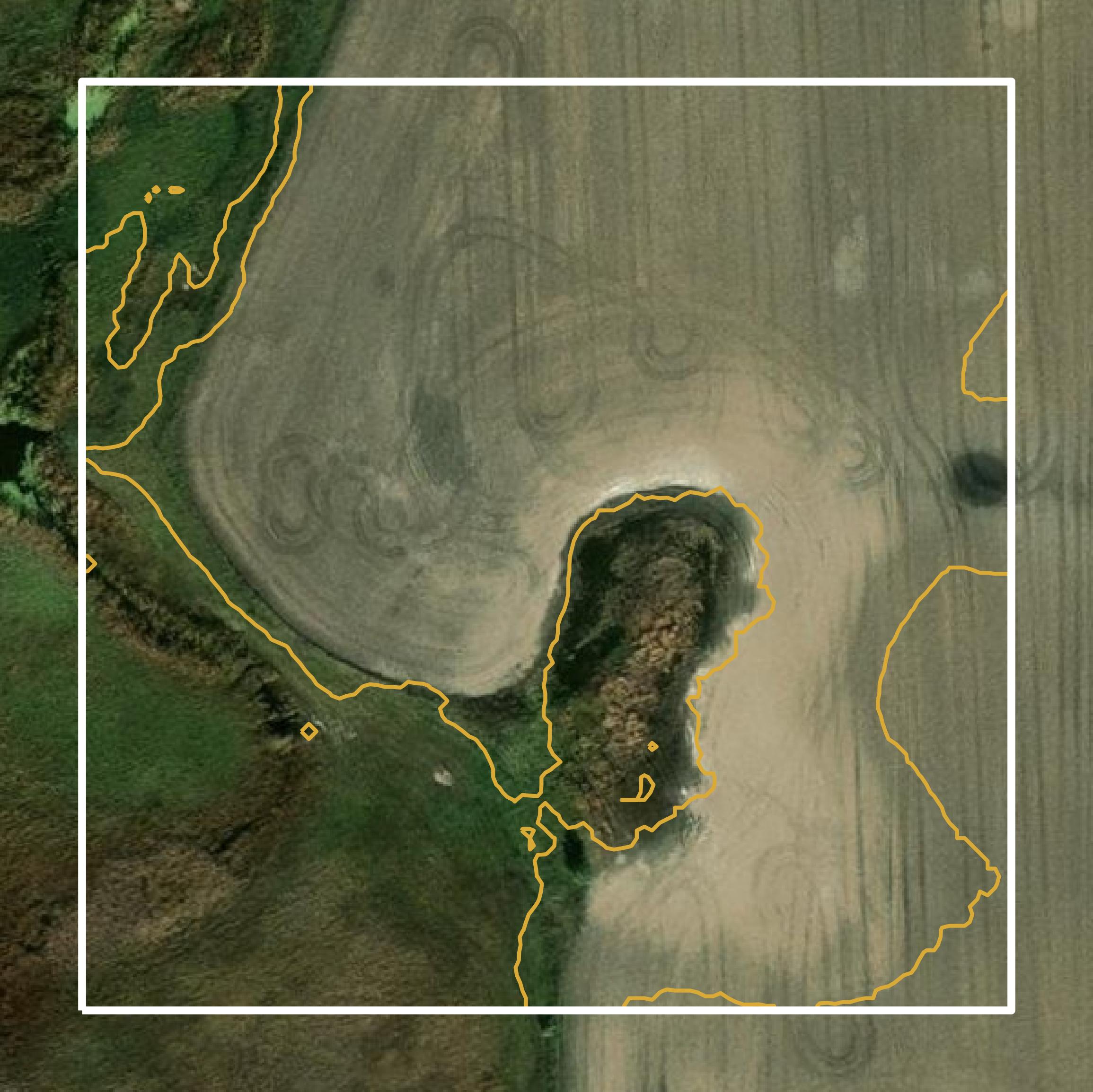 This image shows a contour map in Wells County created using GIS data in Equator.
