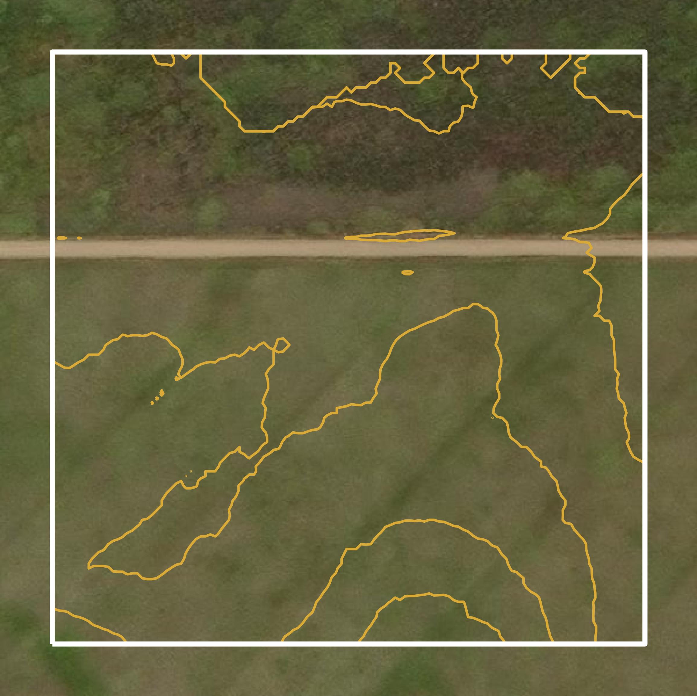 This image shows a contour map in Williams County created using GIS data in Equator.