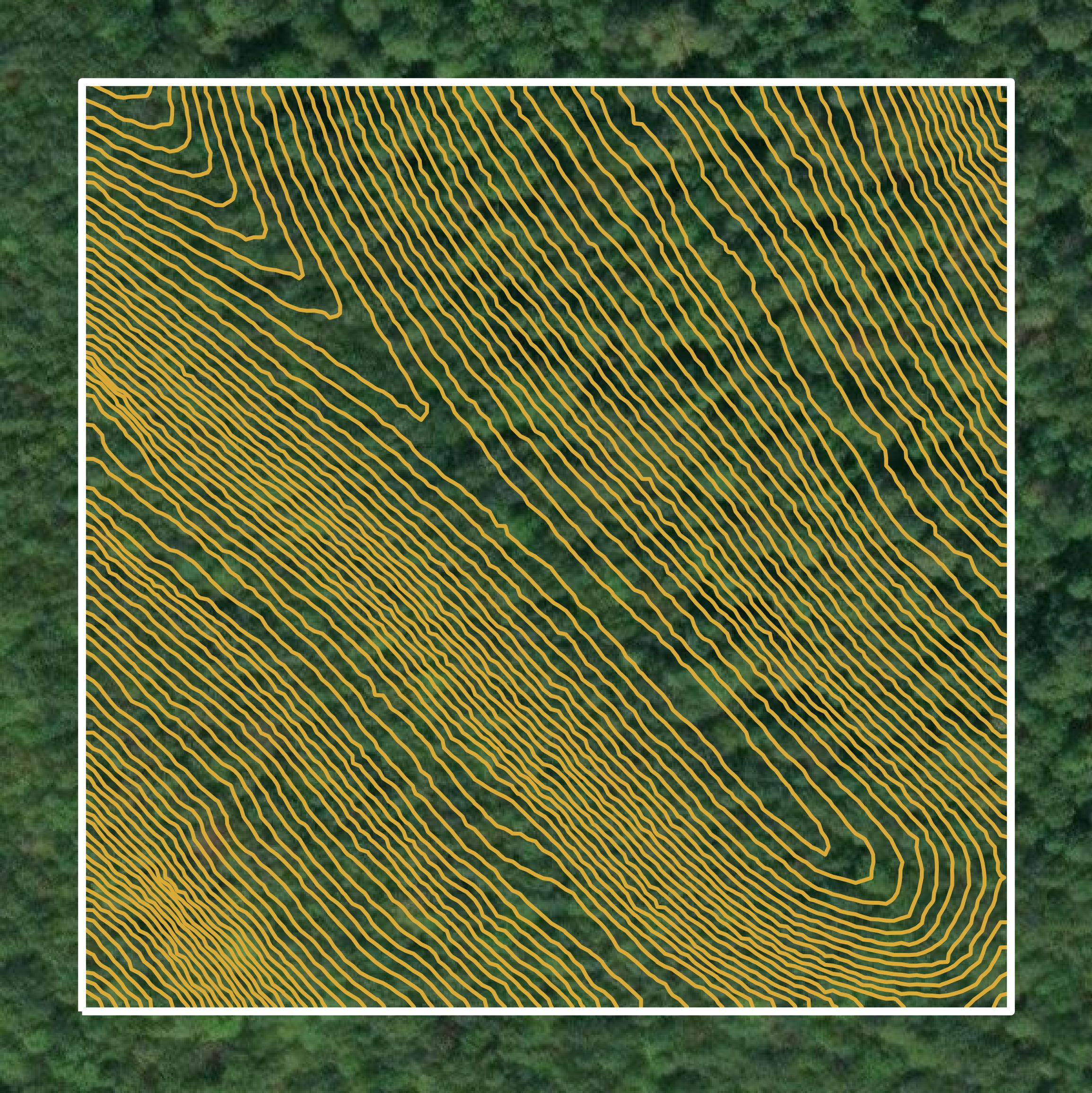 This image shows a contour map in Adams County created using GIS data in Equator.