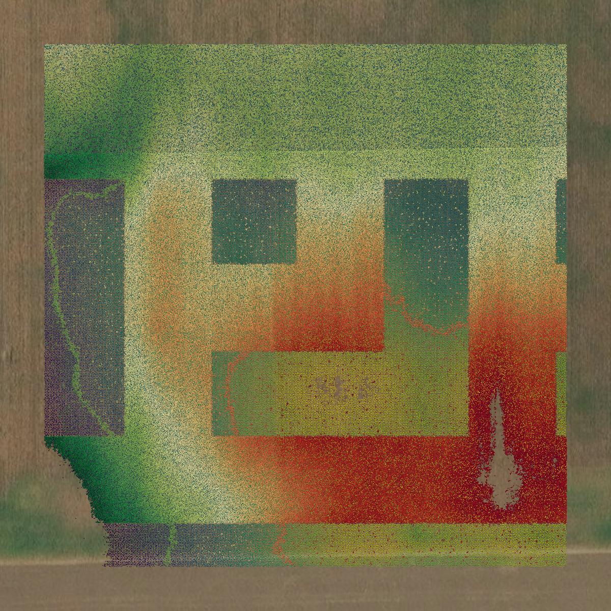 This image shows a LiDAR point cloud in Allen County created using GIS data in Equator.