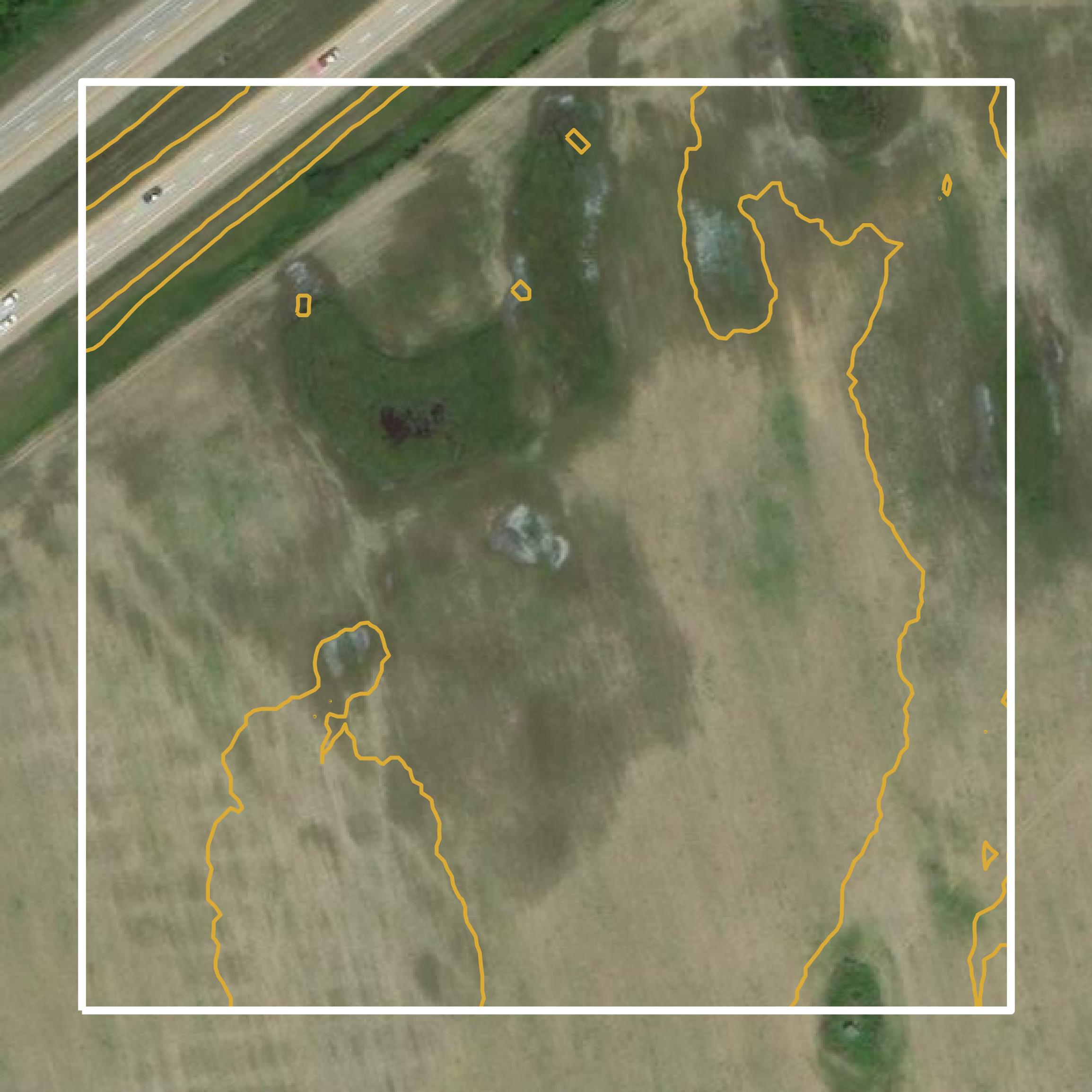 This image shows a contour map in Ashtabula County created using GIS data in Equator.