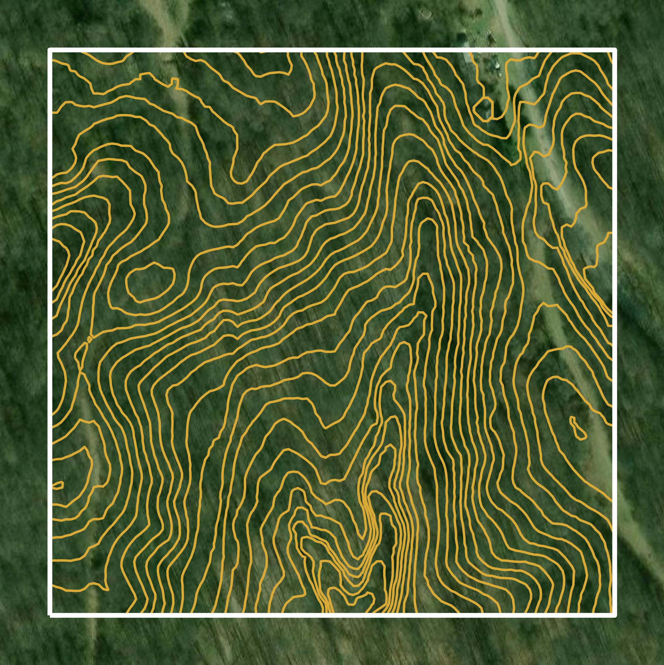 This image shows a contour map in Athens County created using GIS data in Equator.