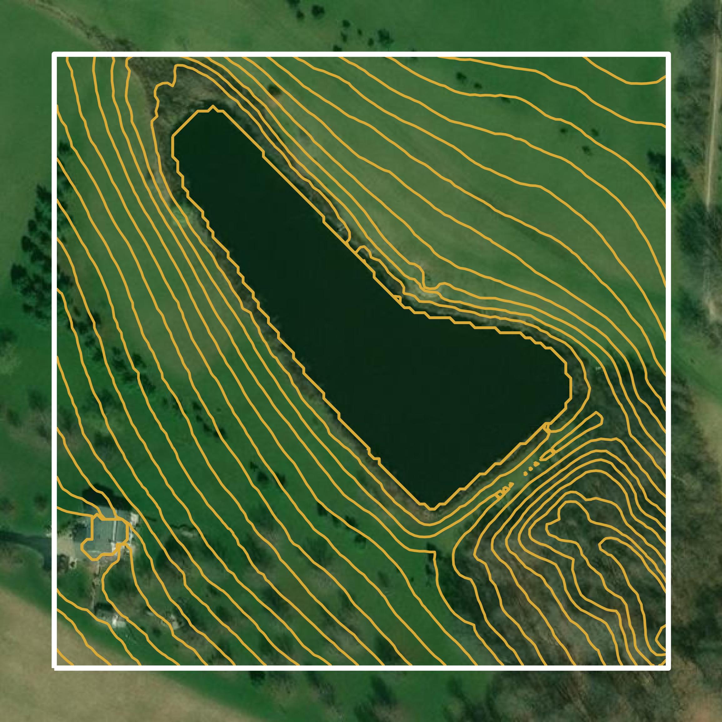 This image shows a contour map in Belmont County created using GIS data in Equator.
