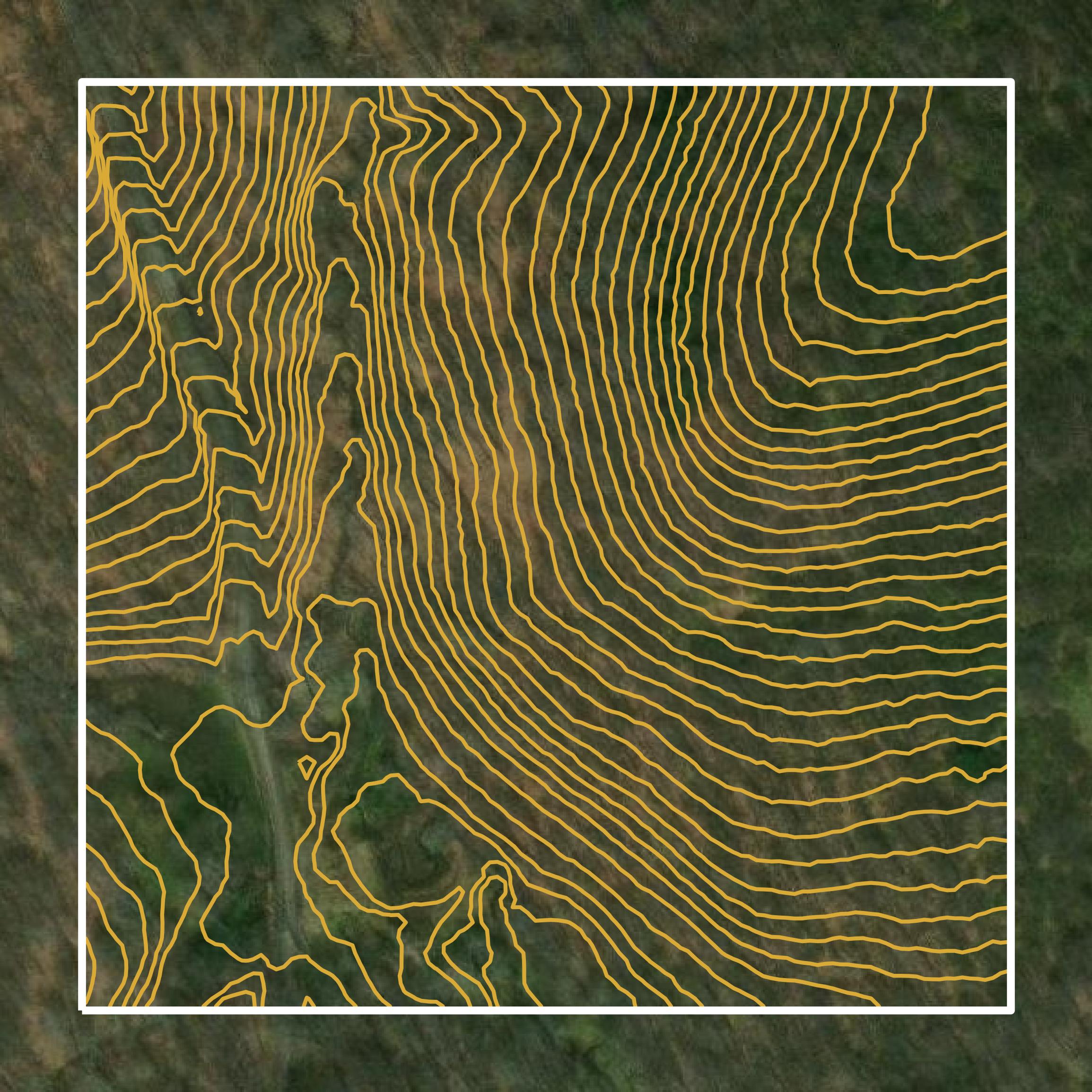 This image shows a contour map in Carroll County created using GIS data in Equator.