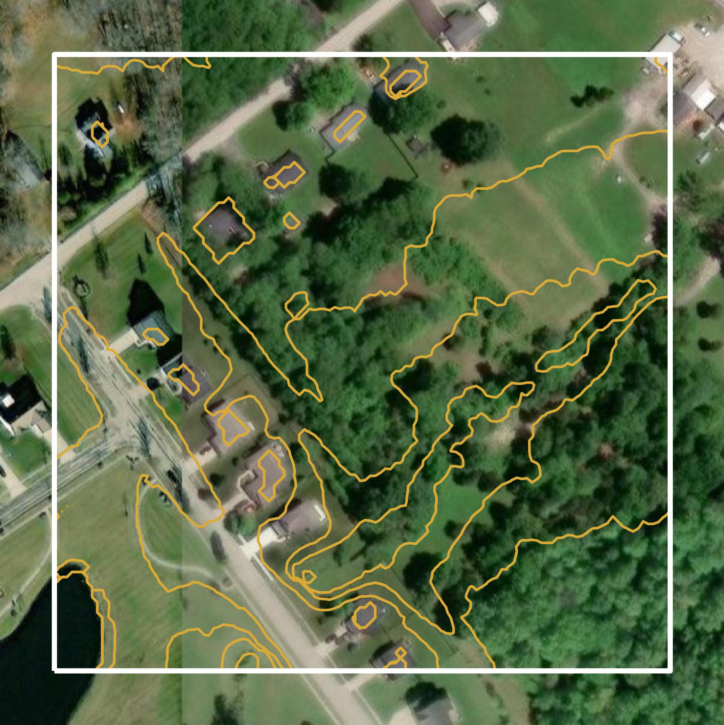 This image shows a contour map in Clermont County created using GIS data in Equator.